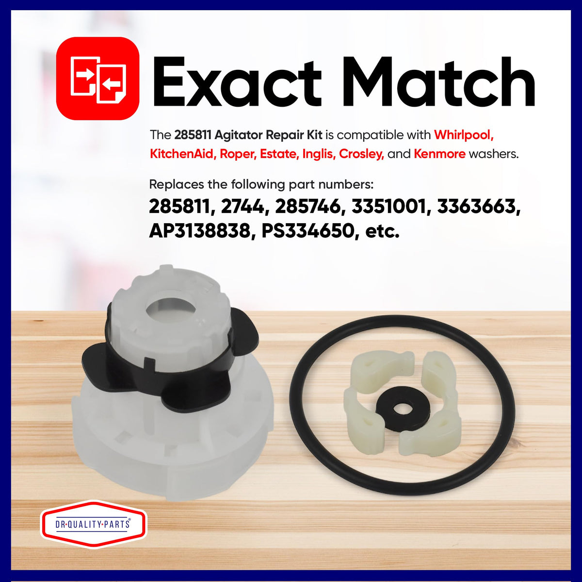 Dr Quality Parts Washer Agitator Repair Kit for Wh