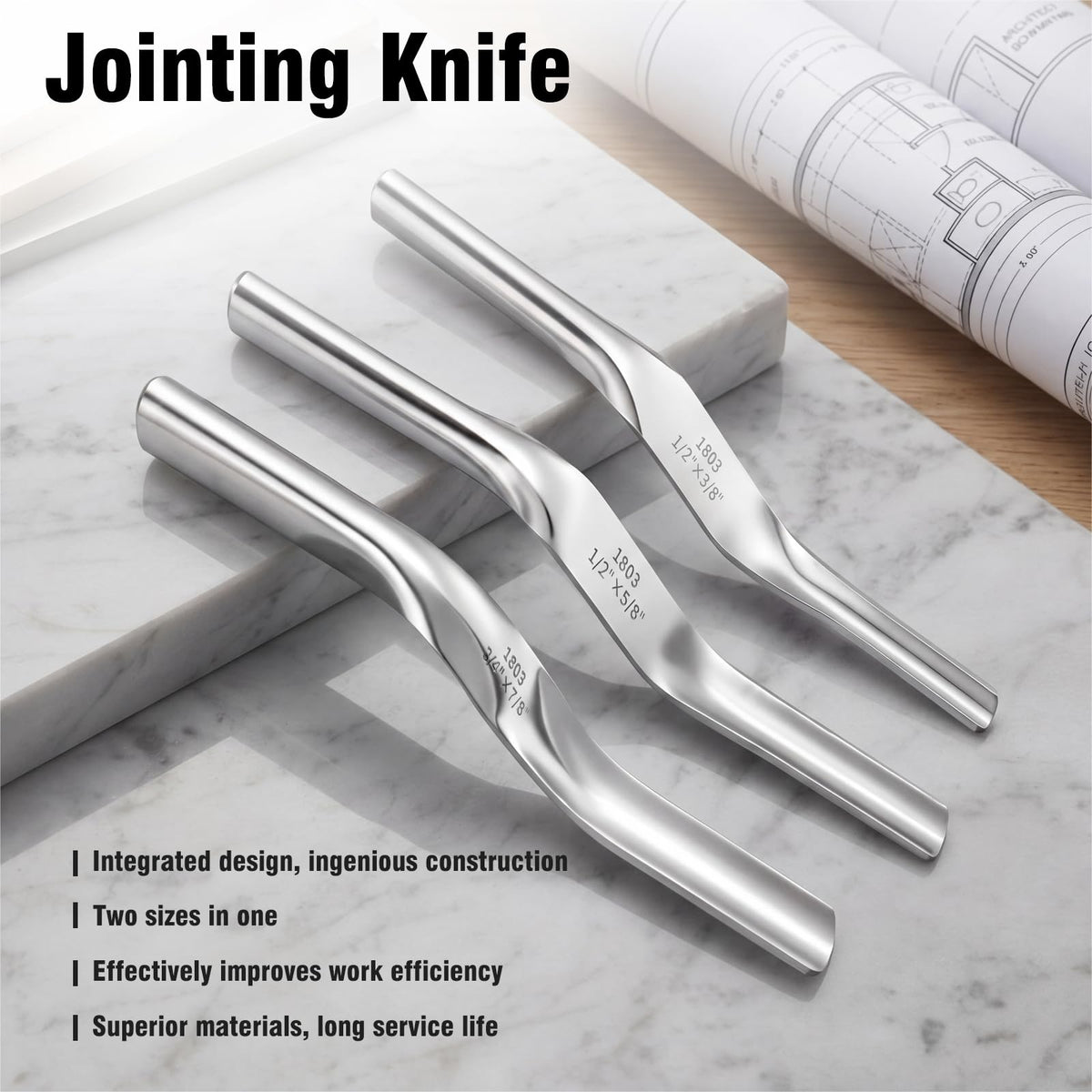 Otoolling 3pcs Tuck Pointing Tools, 1/2"X 3/8",1/2"X 5/8",3/4x7/8"