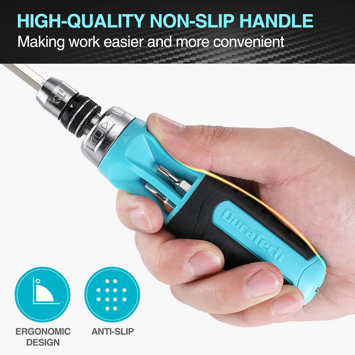 DURATECH 2PCS 12-in-1 Ratcheting Screwdriver Set, Multi-bit Screw Driver