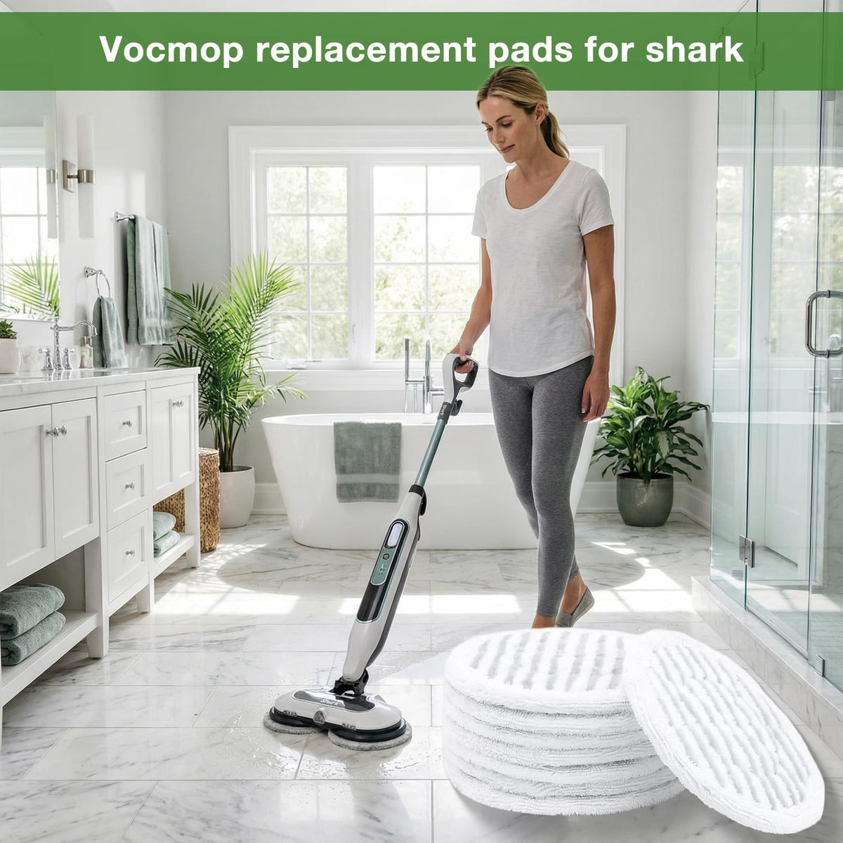 8 Pack Steam Mop Replacement Pads for Shark Steam Scrub Mop Pads