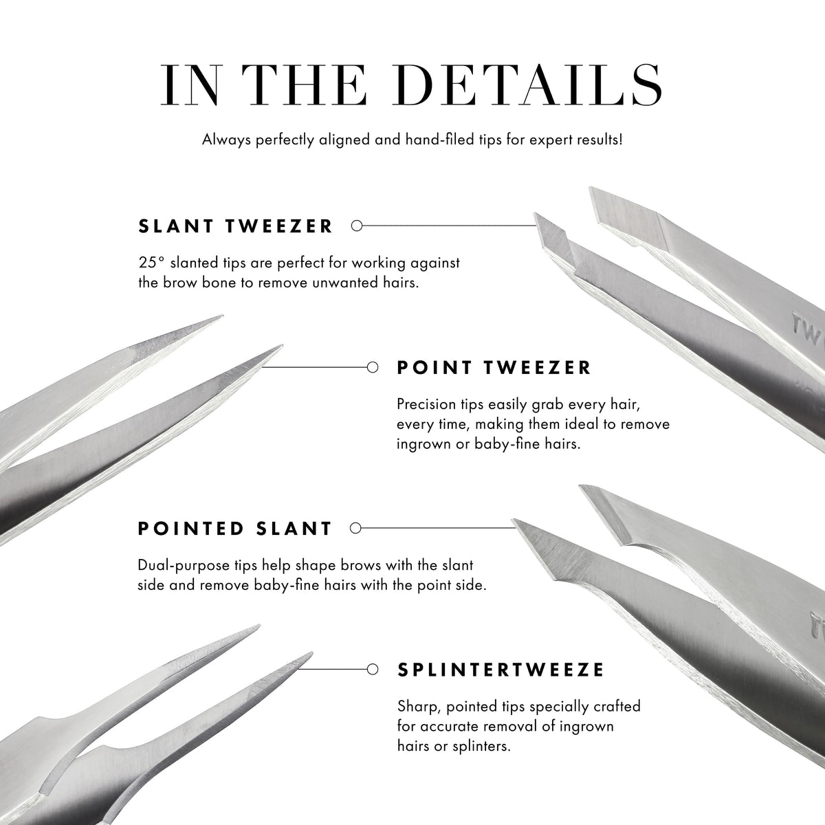 Tweezerman Slant Tweezer- Tweezerman Tweezers for Eyebrows Purple Wisteria