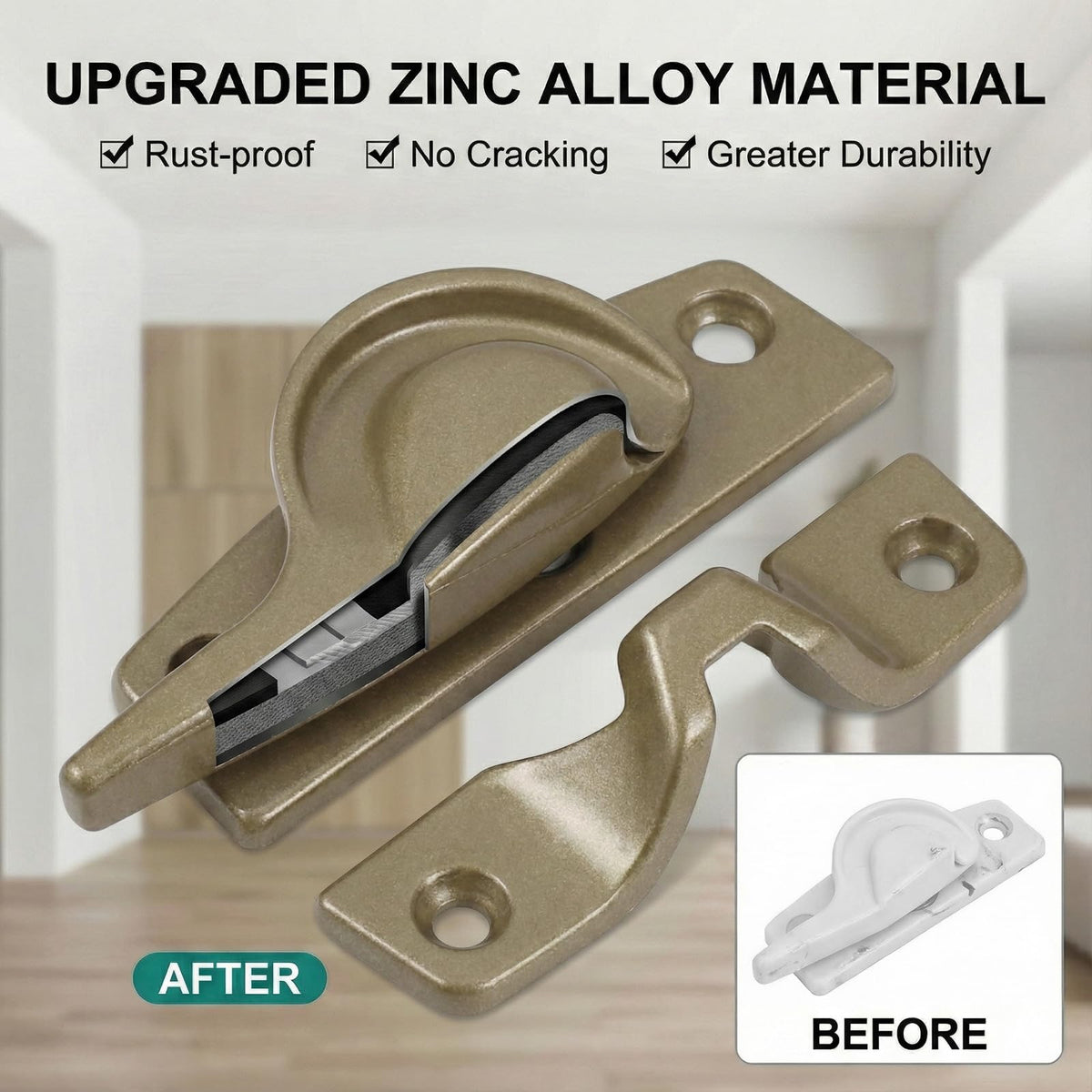 Window Latch for Andersen Window Lock Replacement, Metal Sash Lock and Keeper for Andersen Window (1968 to 1994)