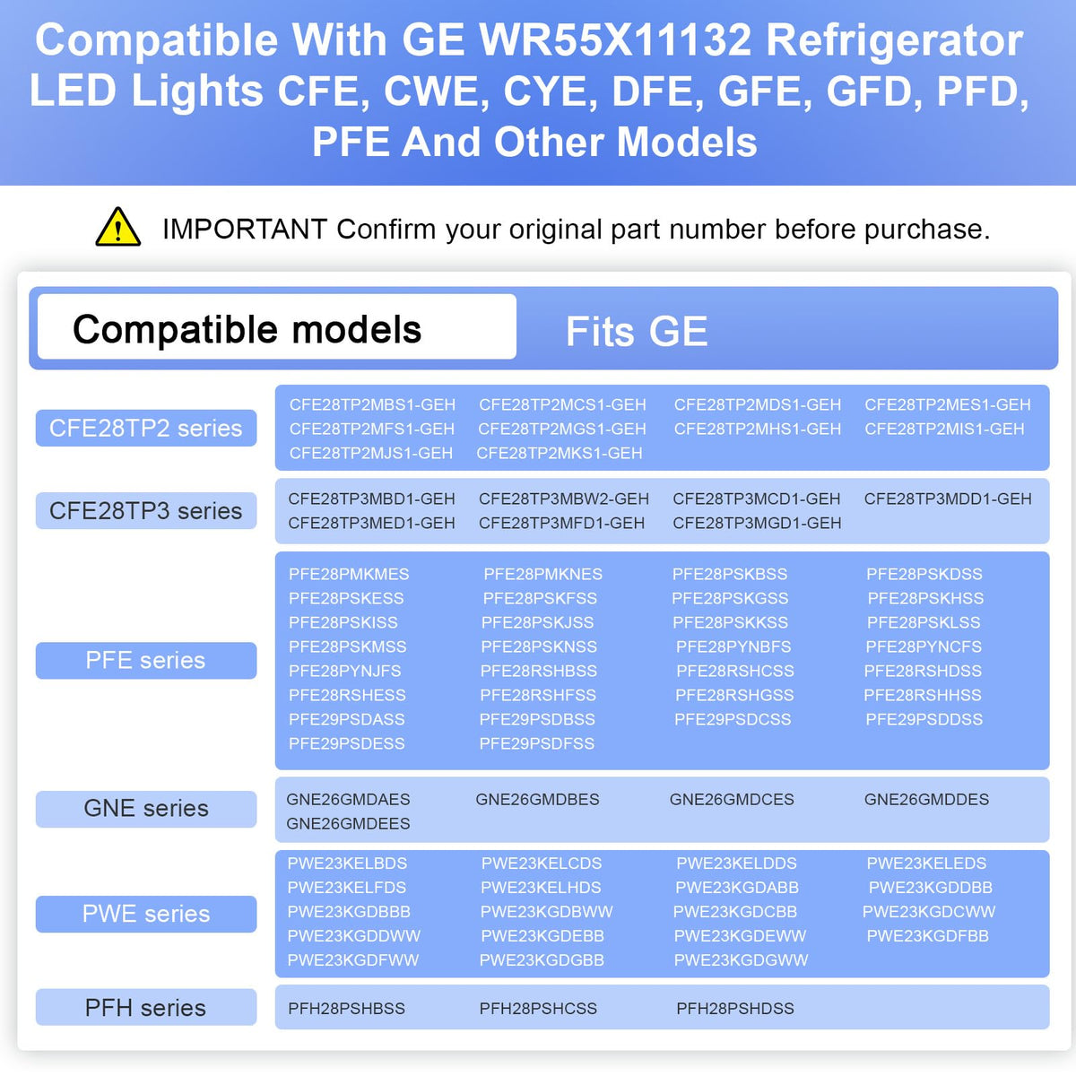 WR55X11132 WR55X25754 for GE Refrigerator LED Light Assembly Replacement