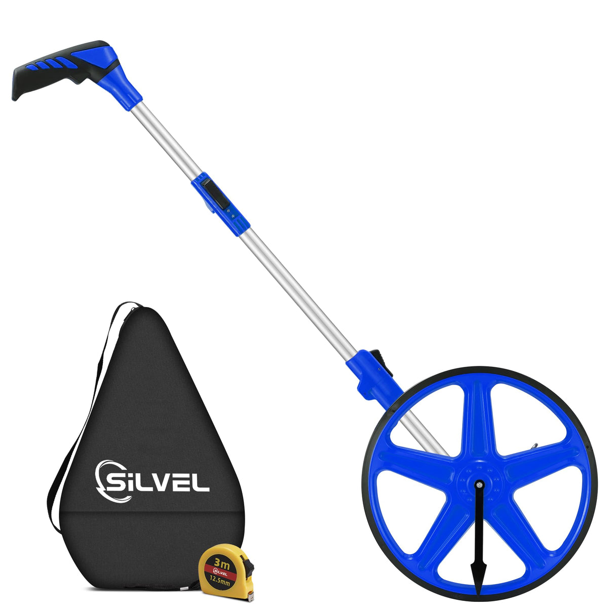 SILVEL 12 Inch Measuring Wheel, MAX9999FT Measuring Wheel in Feet and Inches, One key to Zero Rolling Tape Measuring Wheels