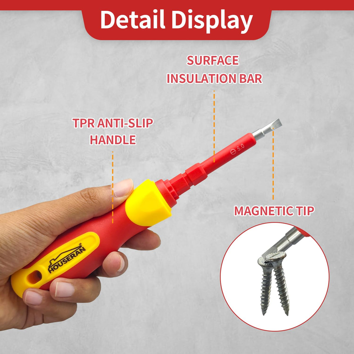 HOUSERAN Electrical Screwdriver Set, Insulated Screwdriver, 26 Pcs
