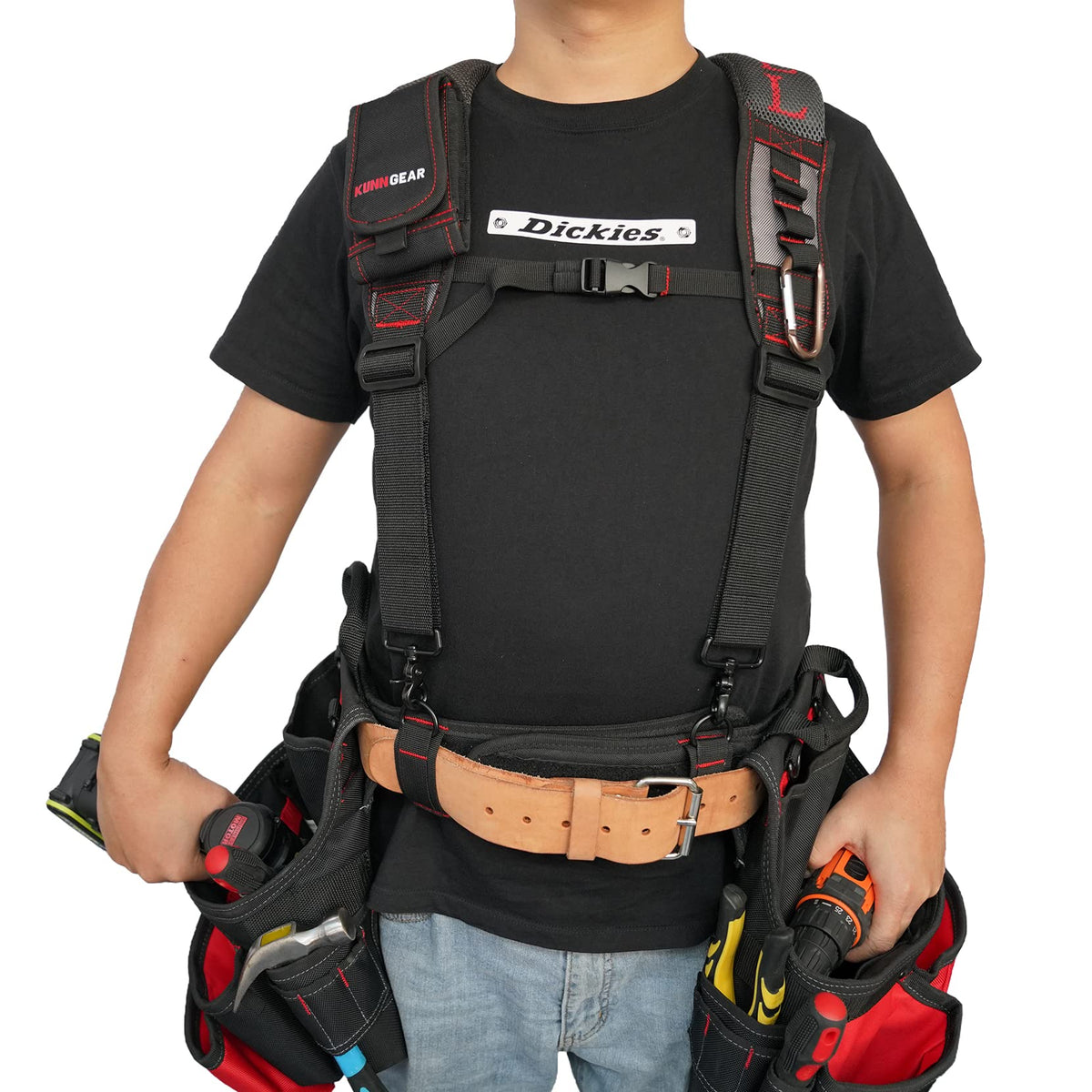 KUNN Gel-Padded Tool Belt Suspenders for Construction Work - Comfortable Support for Carpenters,Electricians & DIY
