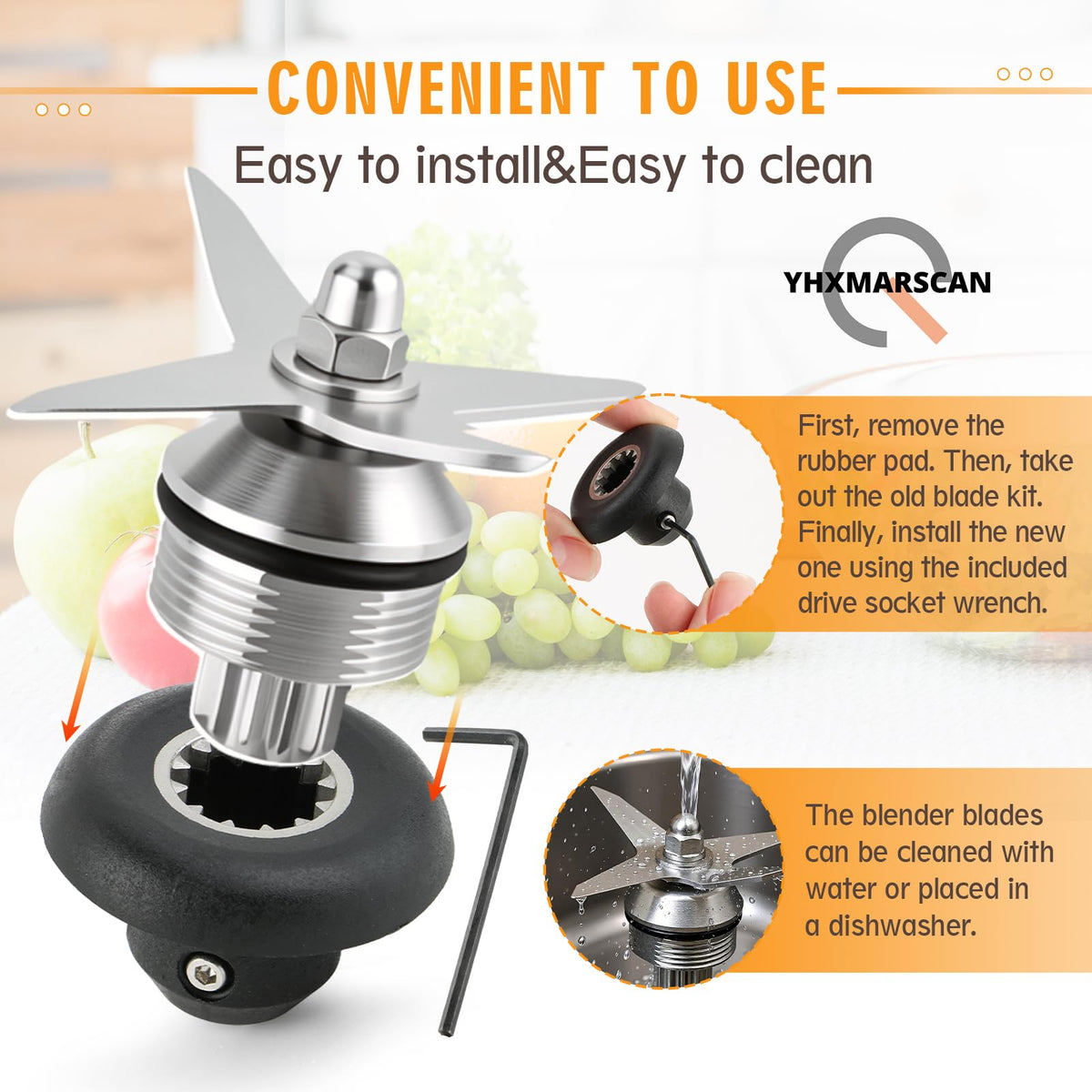 105733 Blade Replacement for Vitamix 64 oz Low Profile Container