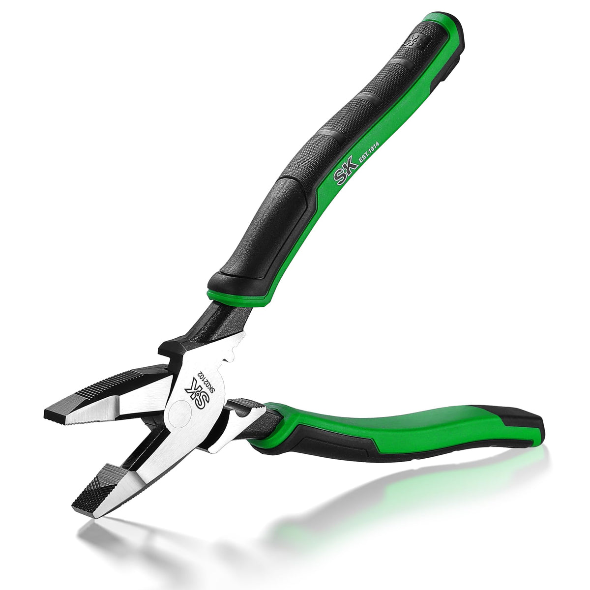 SK 9.5-Inch Linesman Pliers, Laser Hardened Cutting Edges, Cross Teeth