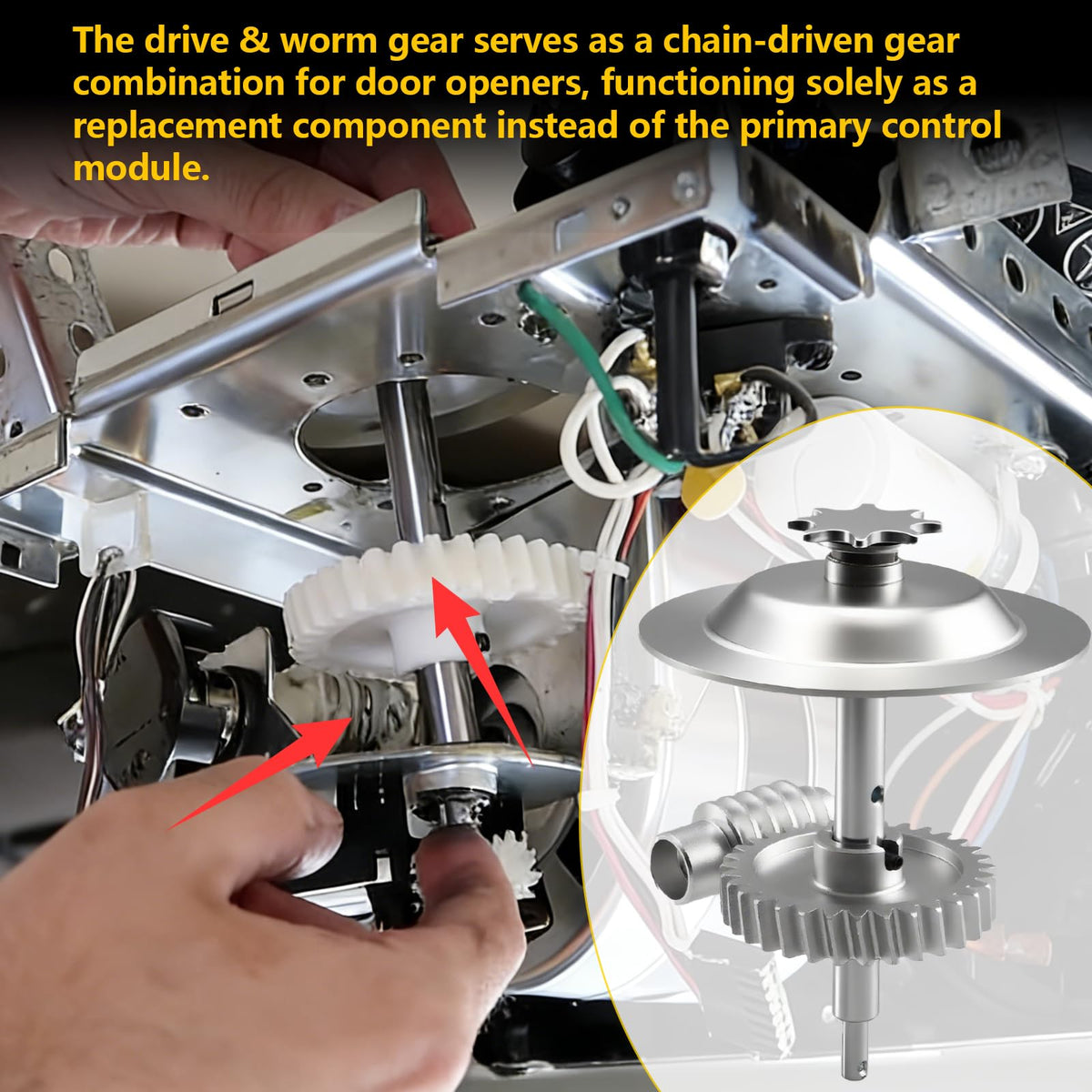 HIMARKLIF Upgrade Aluminum Alloy Drive and Worm Gear Kit Compatible with LiftMaster Craftsman Chamberlain Master Mechanic Garage Master Door Opener Access System Replace# 41A2817 41C4220 41C4220A