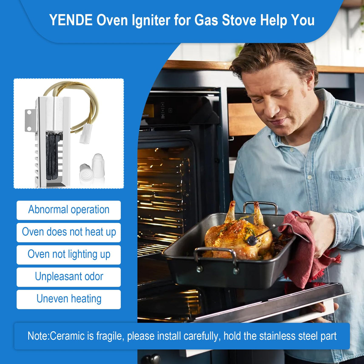 W10918546 Oven Igniter for Gas Stove,for Whirl-pool Oven Igniter-(SF1/2/3,TGP,VSF,WFG,YSF),for Ama-na Es-tate Ma-gic Chef Ro-per Replaces AP6037202 PS11770066 EAP11770066 W10140611 3186491 W10918546VP
