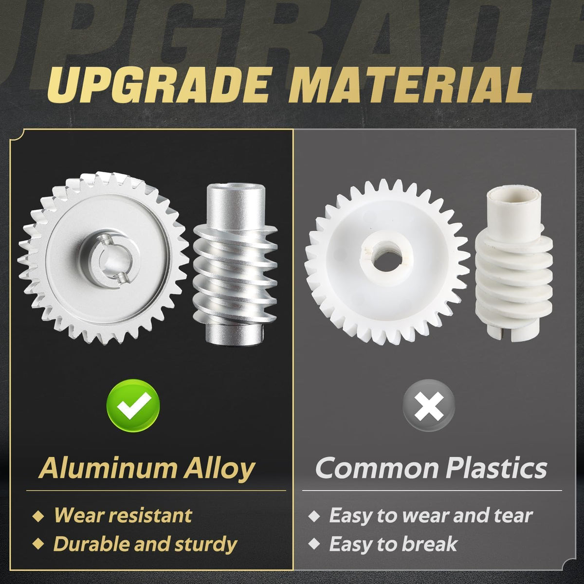 HIMARKLIF Upgrade Aluminum Alloy Drive and Worm Gear Kit Compatible with LiftMaster Craftsman Chamberlain Master Mechanic Garage Master Door Opener Access System Replace# 41A2817 41C4220 41C4220A