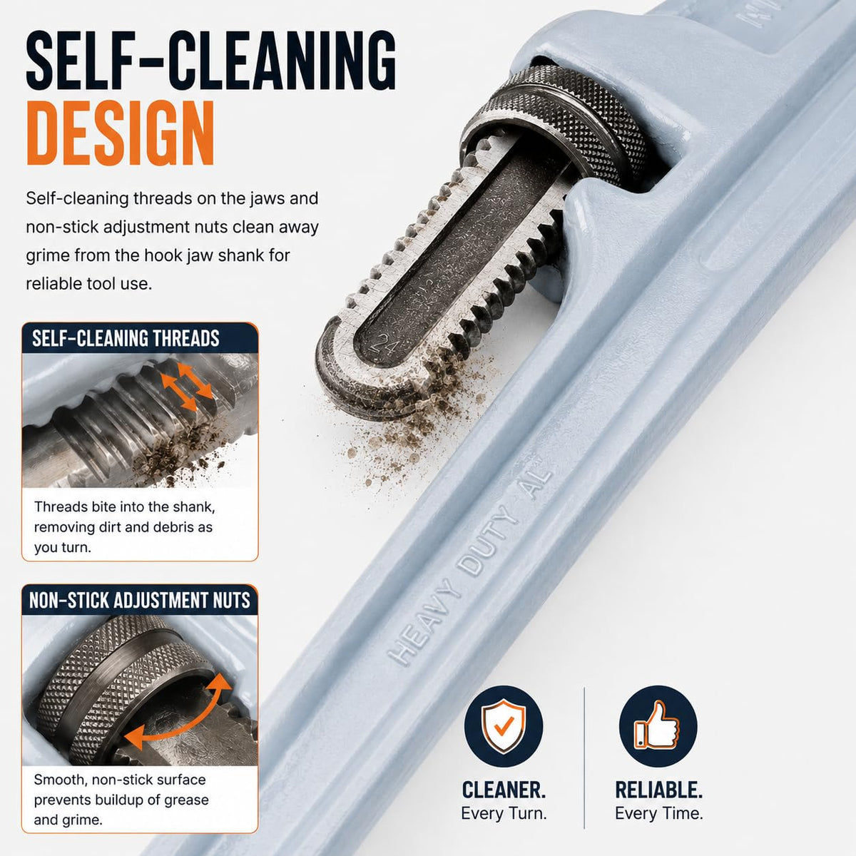 Stark USA 3PCS Aluminum Pipe Wrench Adjustable Jaw Plumbing Pipe Wrench (14" 18" 24" inch) Construction & Mechanics Wrench Set, 3-Pieces Set Straight Handle Plumbing Wrenches Adjustable