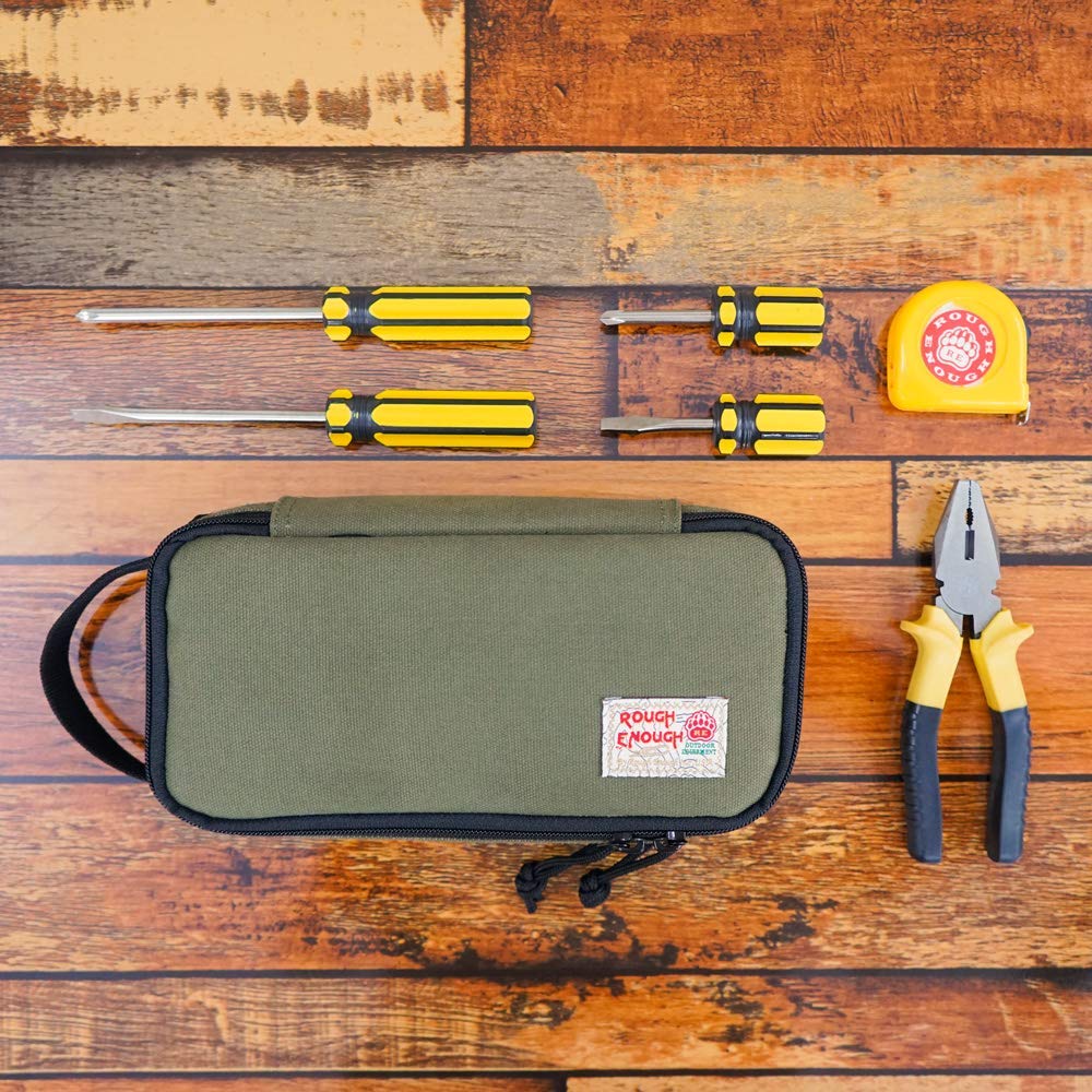 Rough Enough Small Tool Bag Pouch, Compact EDC Organizer, Army Green