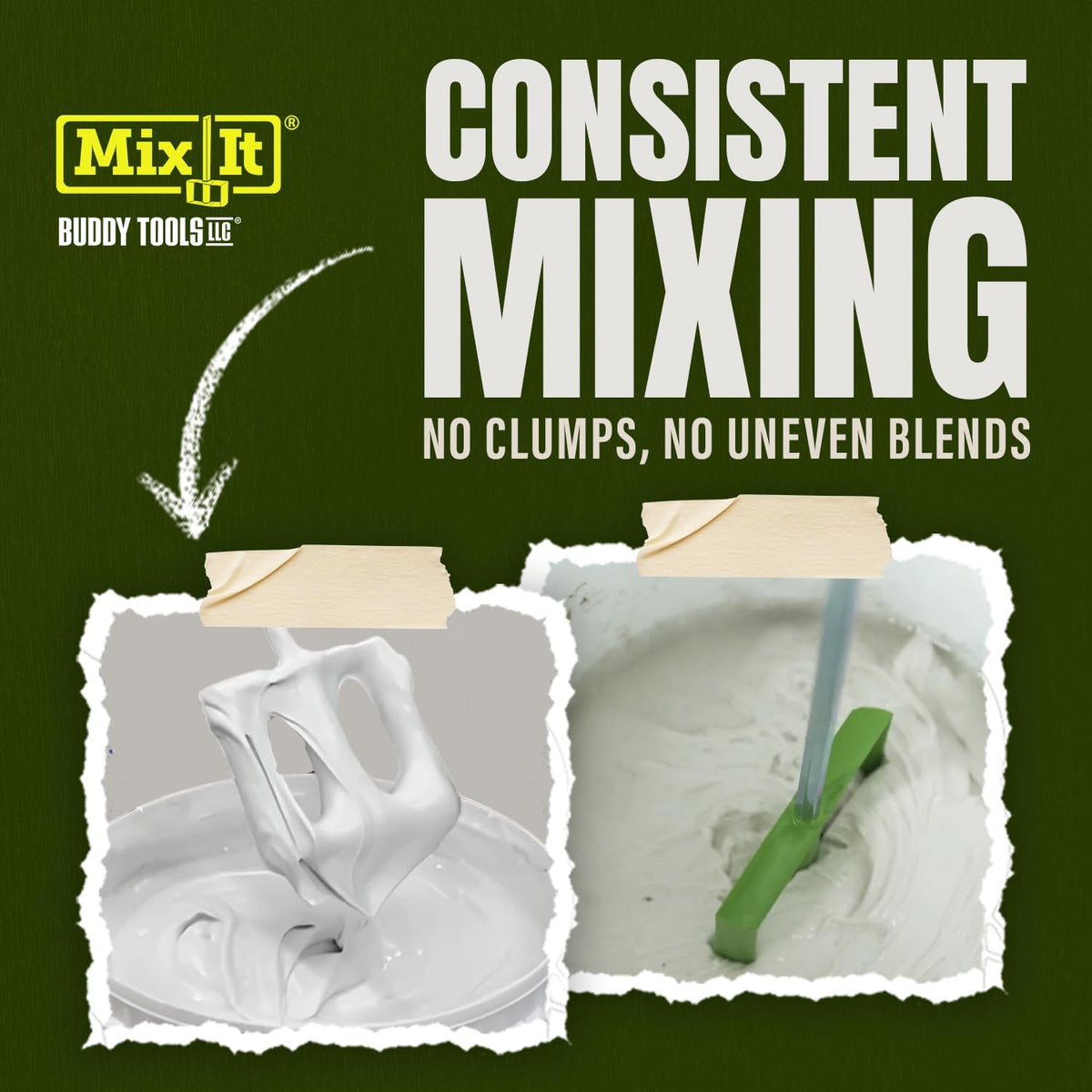 Buddy Tools Mix It, 18" Length Mud Mixer