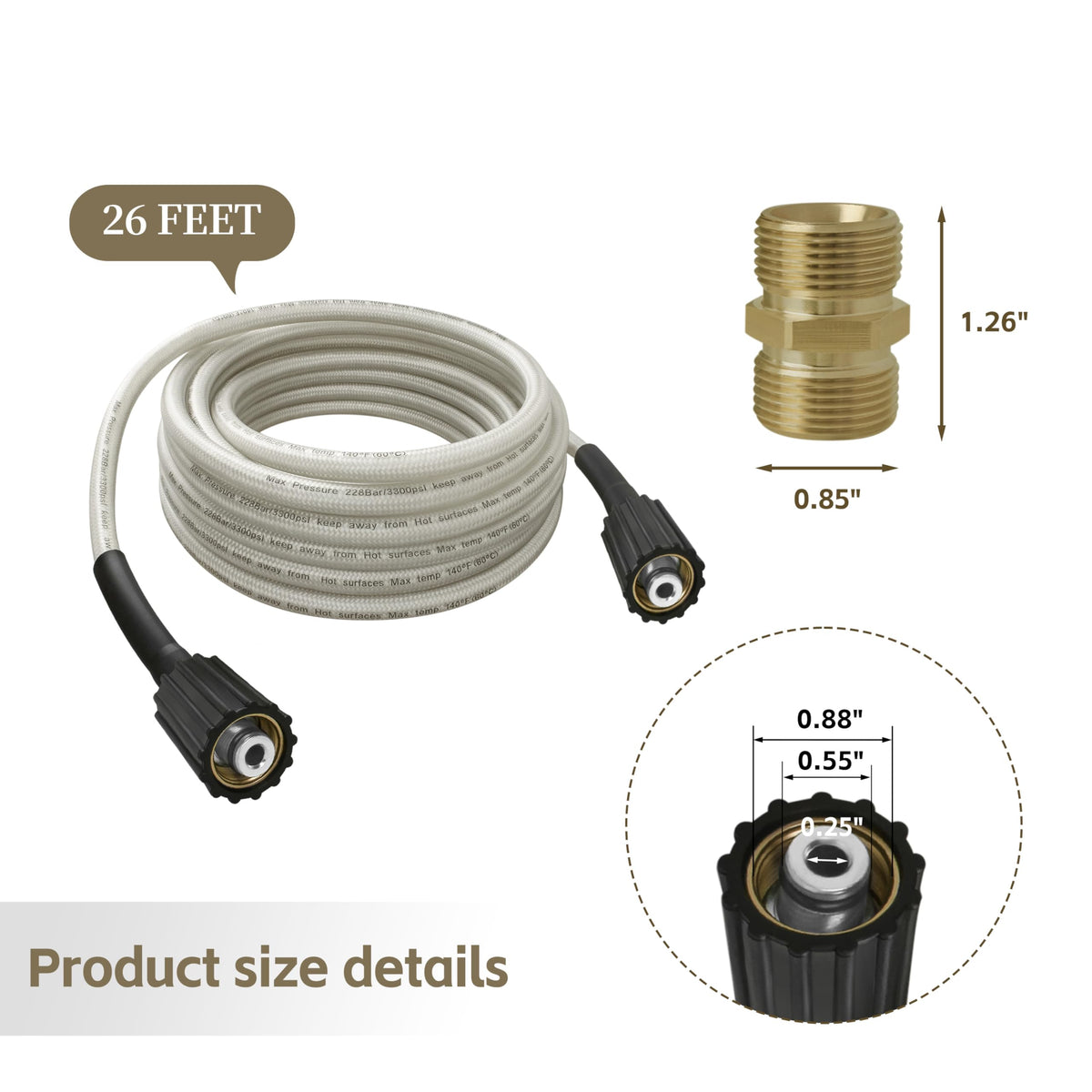 Universal Pressure Washer Hose Replacement for Greenworks Power Washe