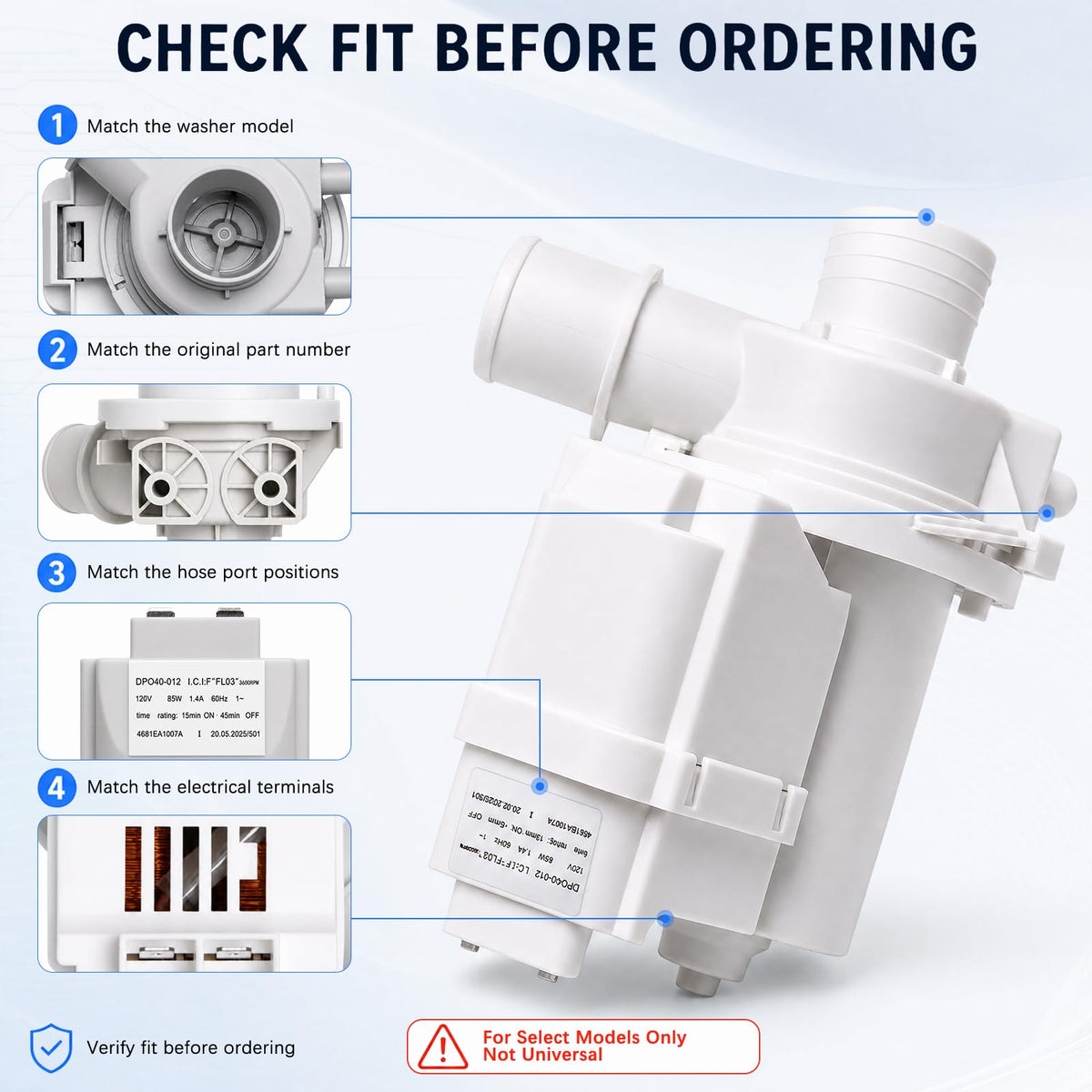 4681EA1007A Washer Drain Pump, DP040-012 Drain Pum