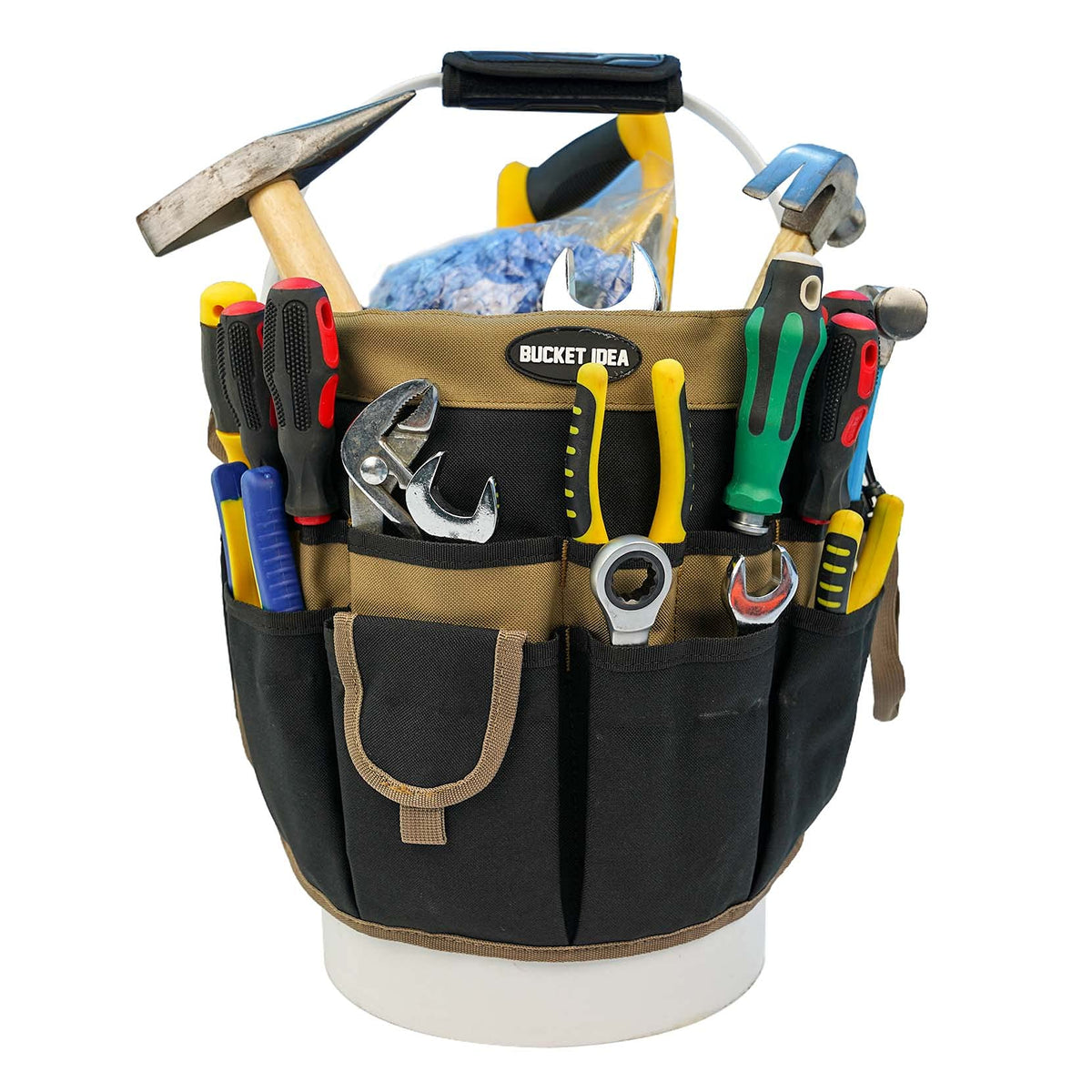 MELOTOUGH Bucket Tool Organizer With 35 Pockets Fits to 3.5-5 Gallon Bucket
