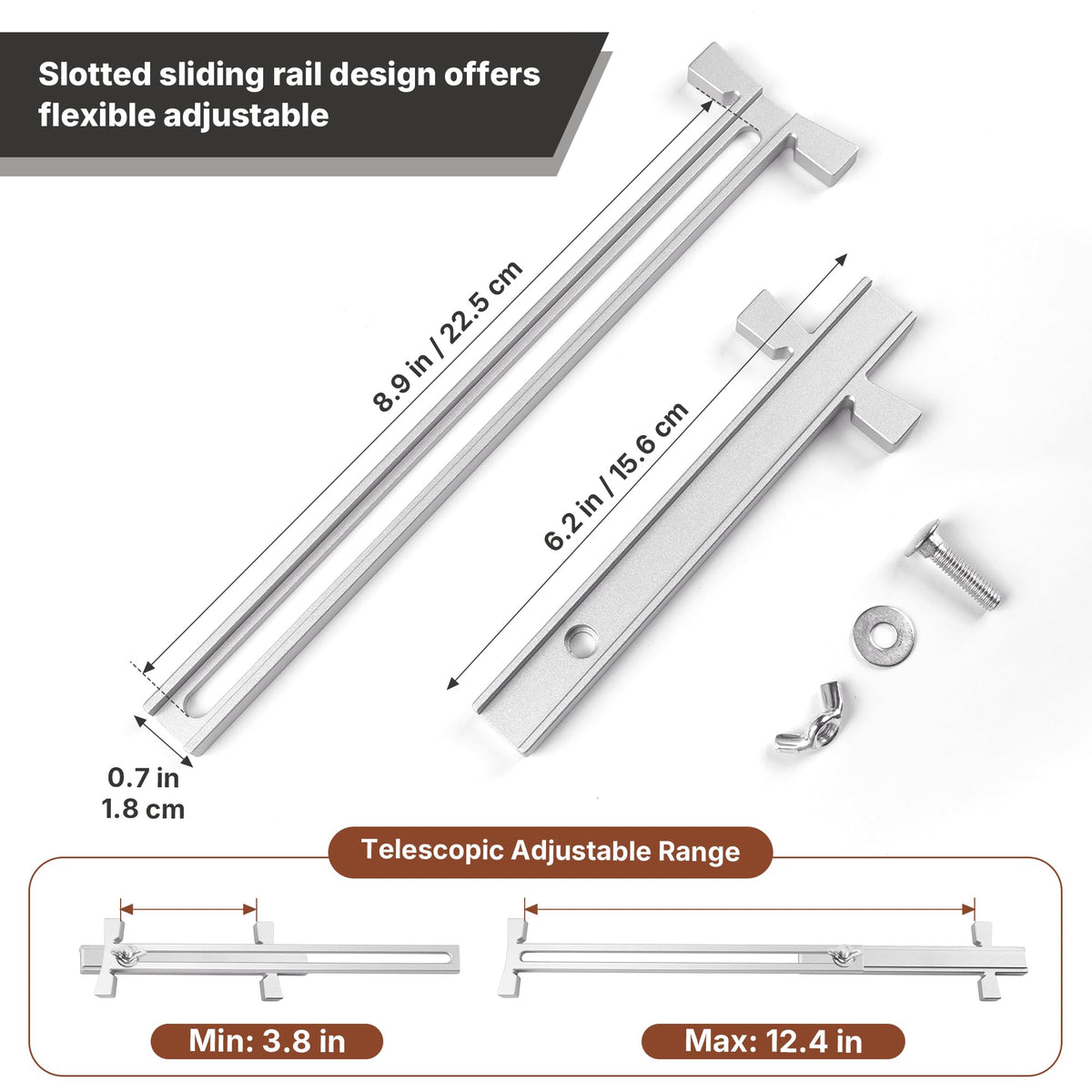 2 Pack Aluminum Line Stretchers Masonry, Block Line Stretcher for Masonry Tools, Adjustable 3.8"-12.4" String Line Holder