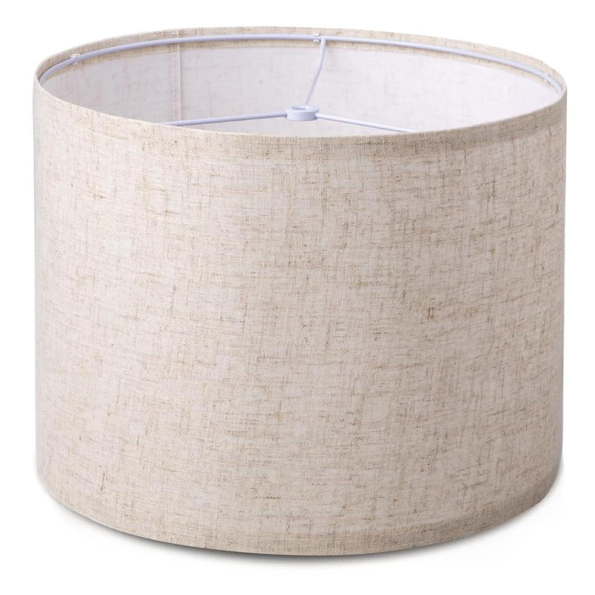 Lamp Shade for Table Lamps, Drum Lampshade for Floor Lamps, 13" Top X 13" Bottom X 10" High Large Lamp Shade, Beige Modern Fabric Lampshade, Easy Assembly Replacement Lamp Shade Spider Fitter