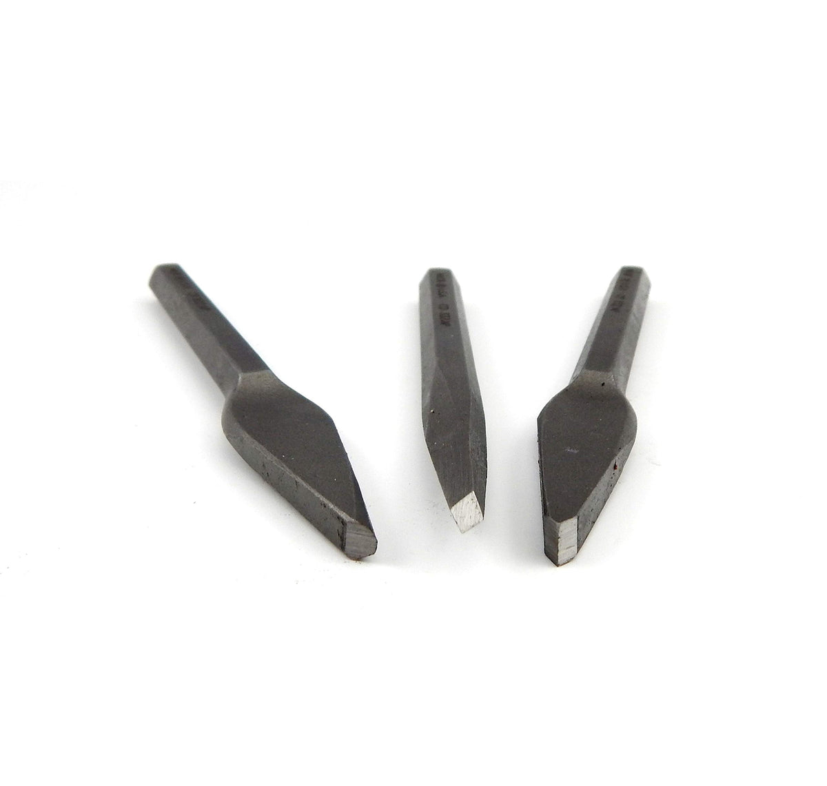 Bowers Tool Co. 3pc 5/32 Diamond 1/4in Cape and Round Chisel Set w Pouch MADE IN USA