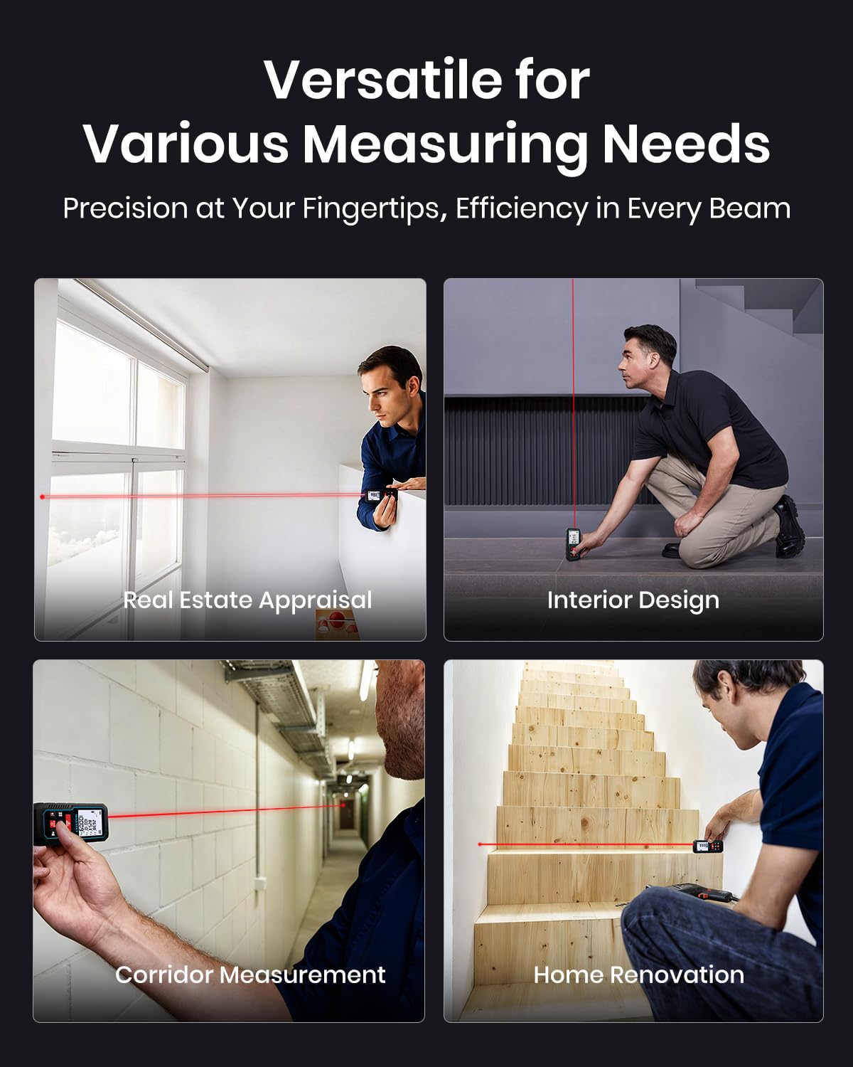 MILESEEY Laser Measure, 393ft Laser Measuring Tool with Angle Sensor