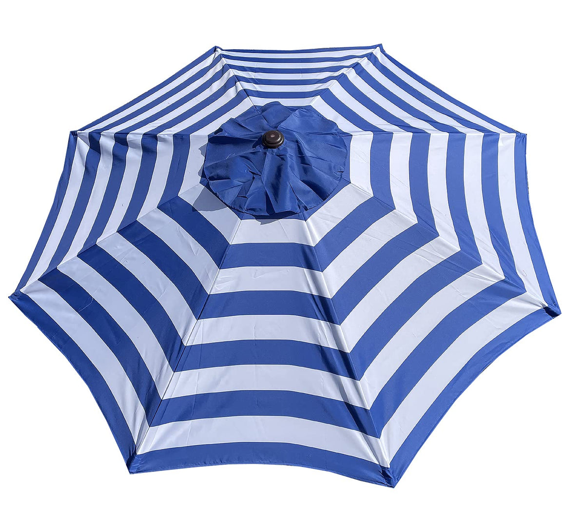 BELLRINO DECOR 9ft 8 Ribs Replacement Royal Blue/White Stripe STRONG AND THICK Umbrella Canopy (Canopy Only)