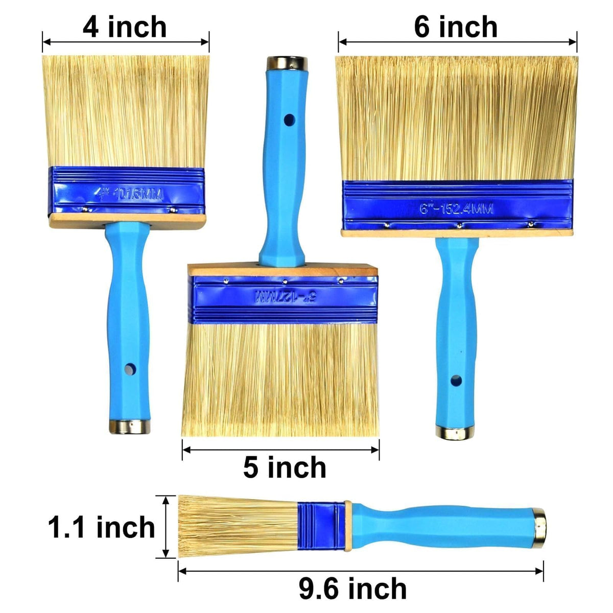 King Origin Deck Stain Brush, 3 Pack Thick Paint Brush 4" 5" 6"