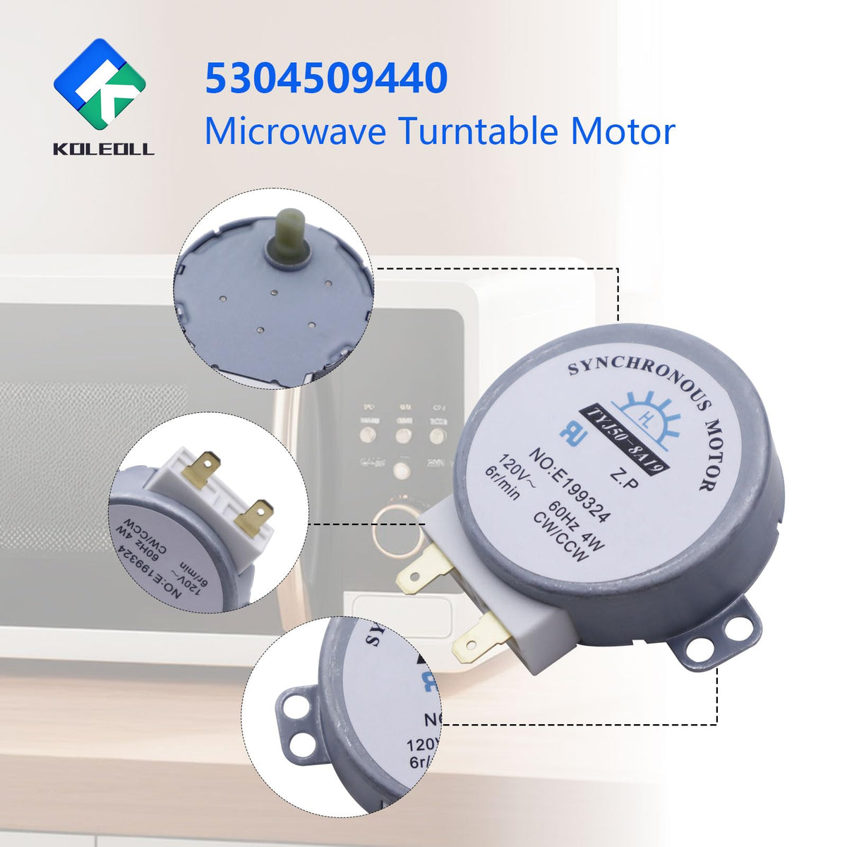 OEM 5304509440 Microwave Turntable Motor Compatible with Frigidaire 4583637 AP6230595 PS12071283 EAP12071283 Microwave Replacement Part