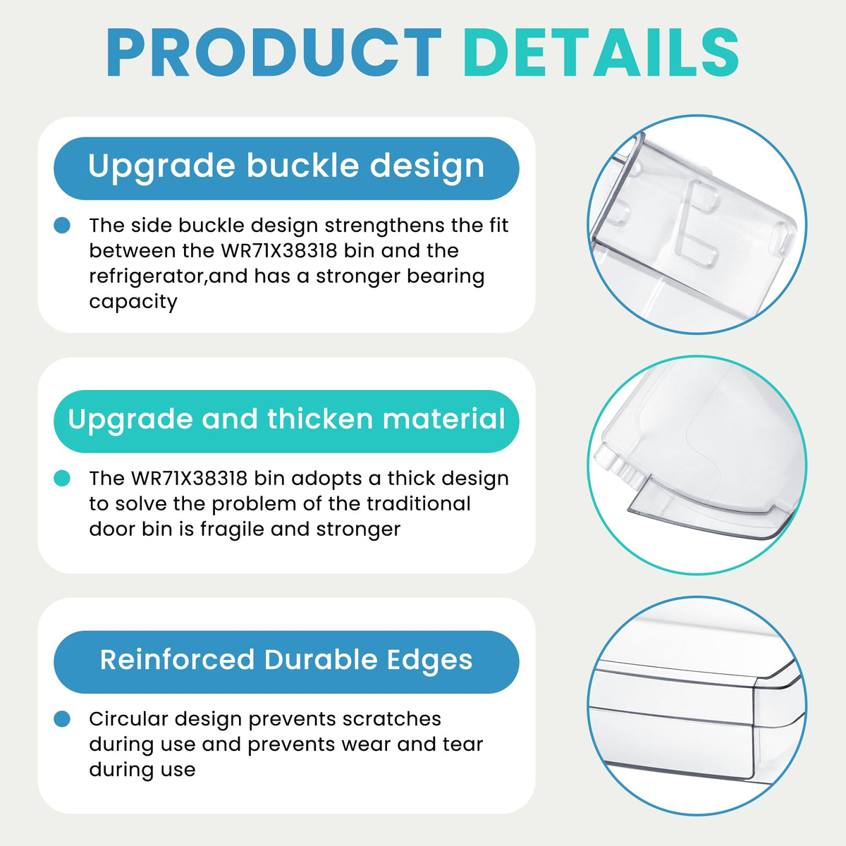 WR71X38318 Refrigerator Door Shelf Bin Compatible 
