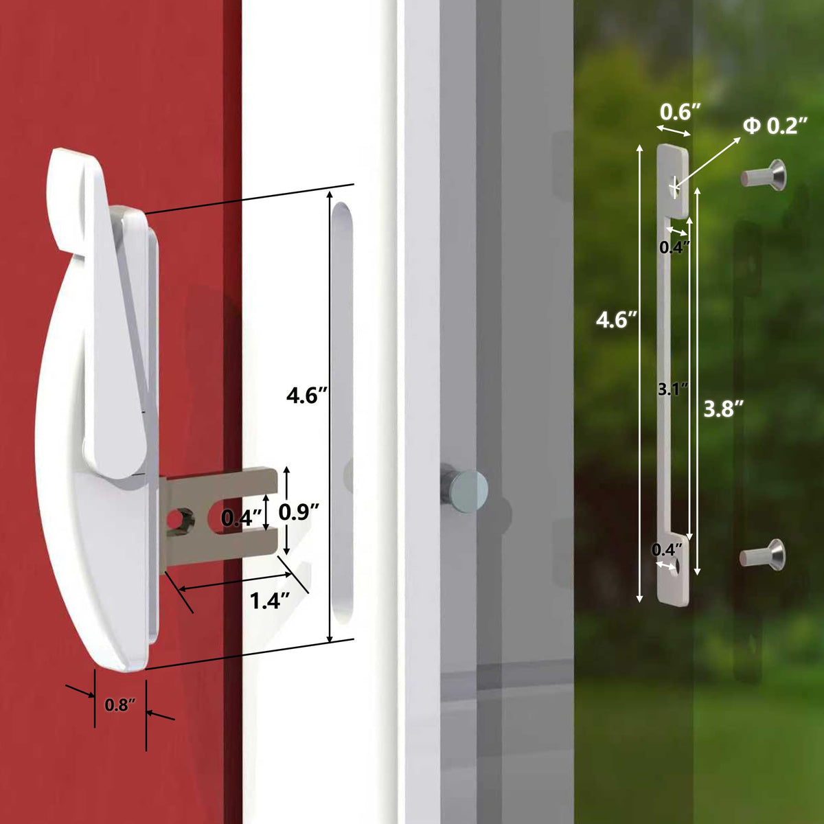 House Guard Maxim Window Locking Handle Replacement, White