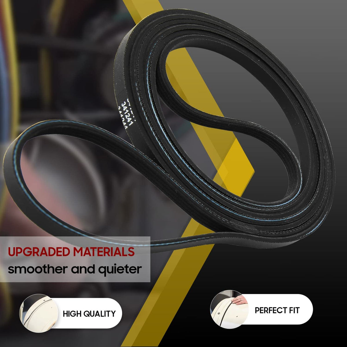 [3 Pack] Seentech 341241 Dryer Drum Belt Compatible with Whirlpool Kenmore