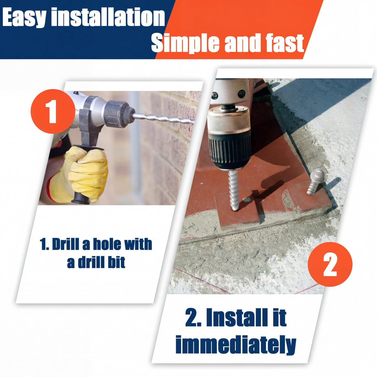 Tandefio 40 Pack 1/2 x 4 Concrete Anchors and Screw Kits Galvanized
