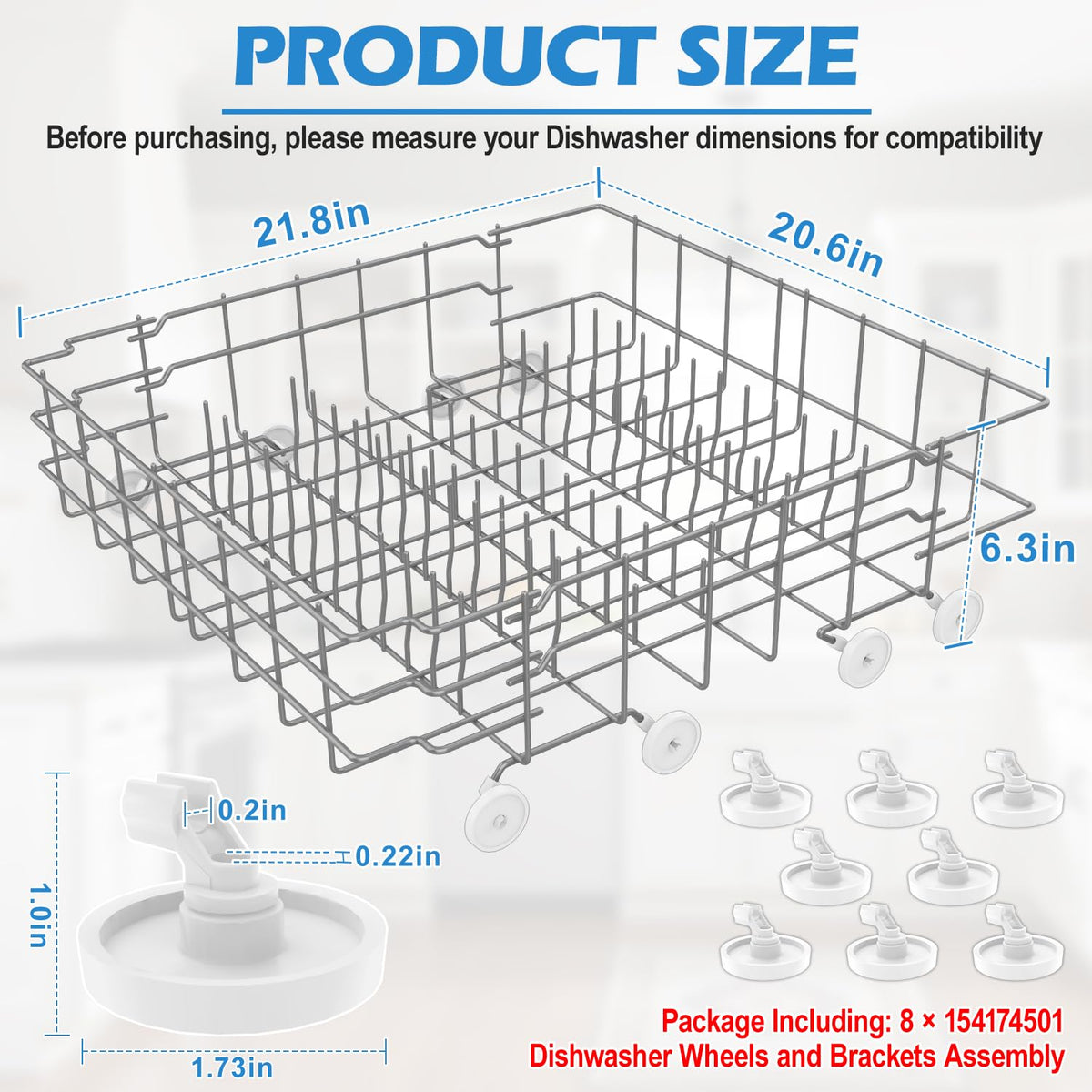 808602302 Dishwasher Lower Rack for Frigidaire Dishwasher Rack Replacement