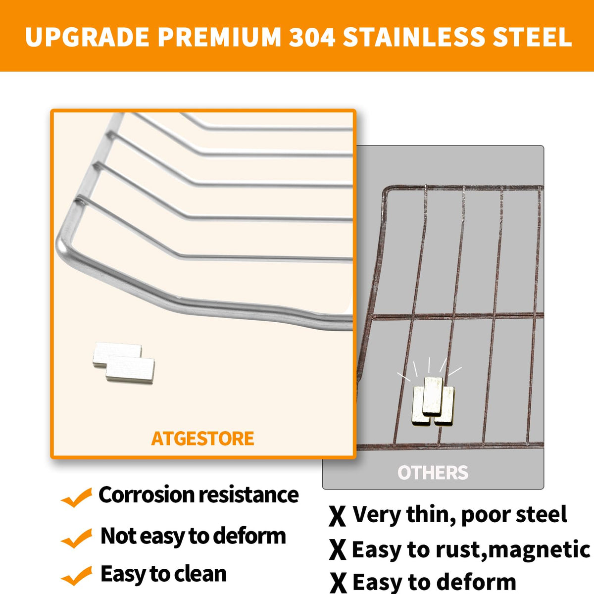 304 Stainless Steel WB48T10095 Oven Rack Replacement for GE Hotpoint Stove Oven Parts 23.75" x 17.5" GE Profile Spectra XL44 Gas Range Oven Rack Roster Rack-flat Convection Oven Wire Rack Oven Shelf