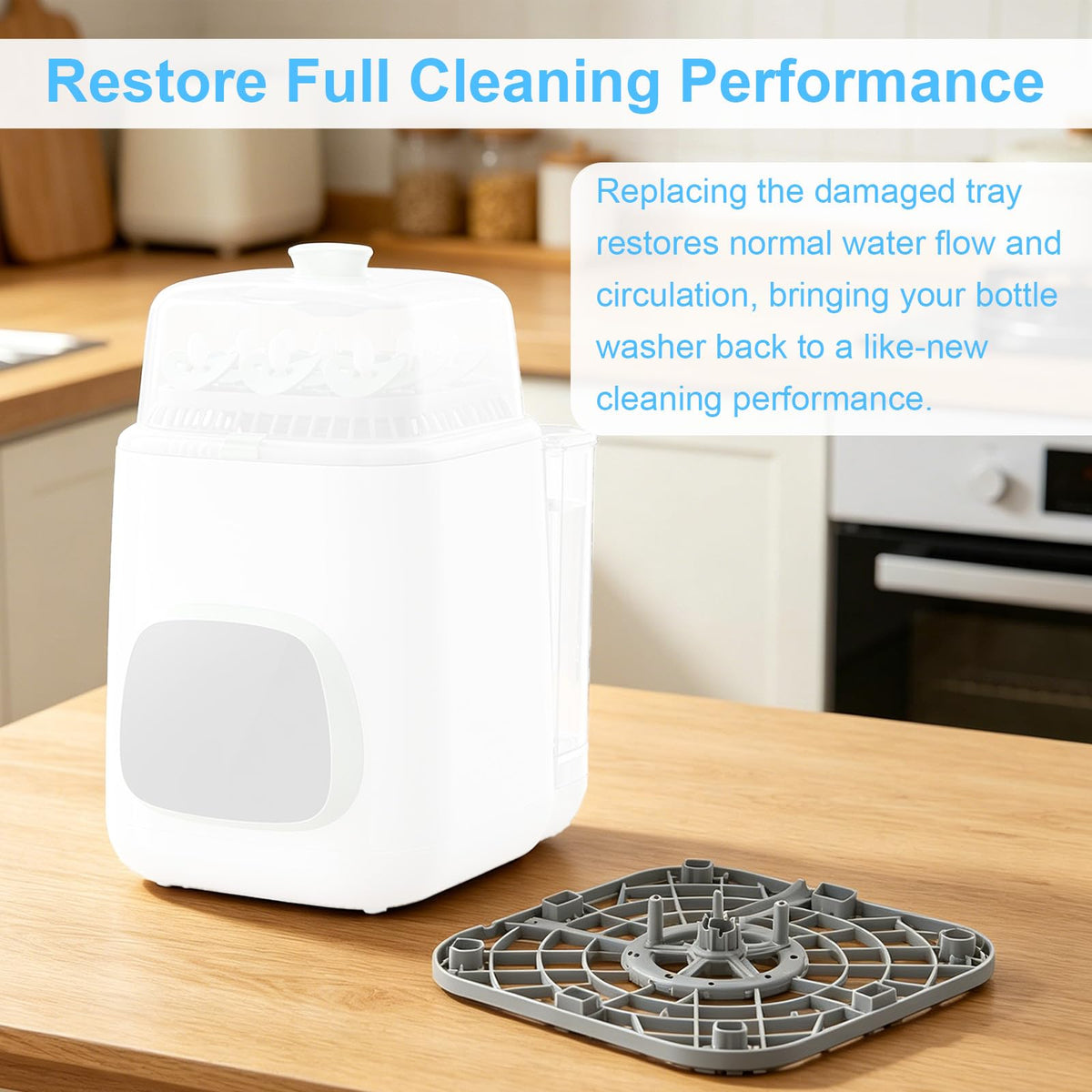 Gosknor Replacement Bottom Tray for Momcozy Bottle Washer with 8 Brackets
