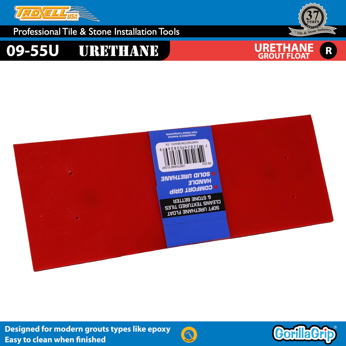 Troxell USA - 4" x 9" Urethane Grout Float with SoftGrip Handle