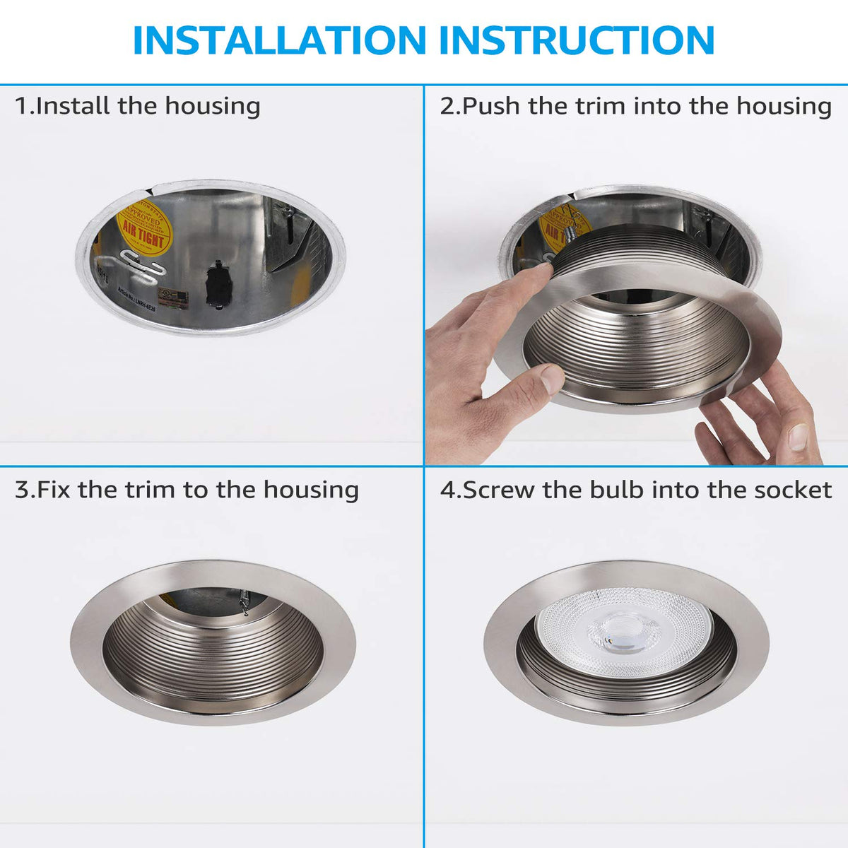 TORCHSTAR 6-Pack 6 Inch Integrated Can Light Trim