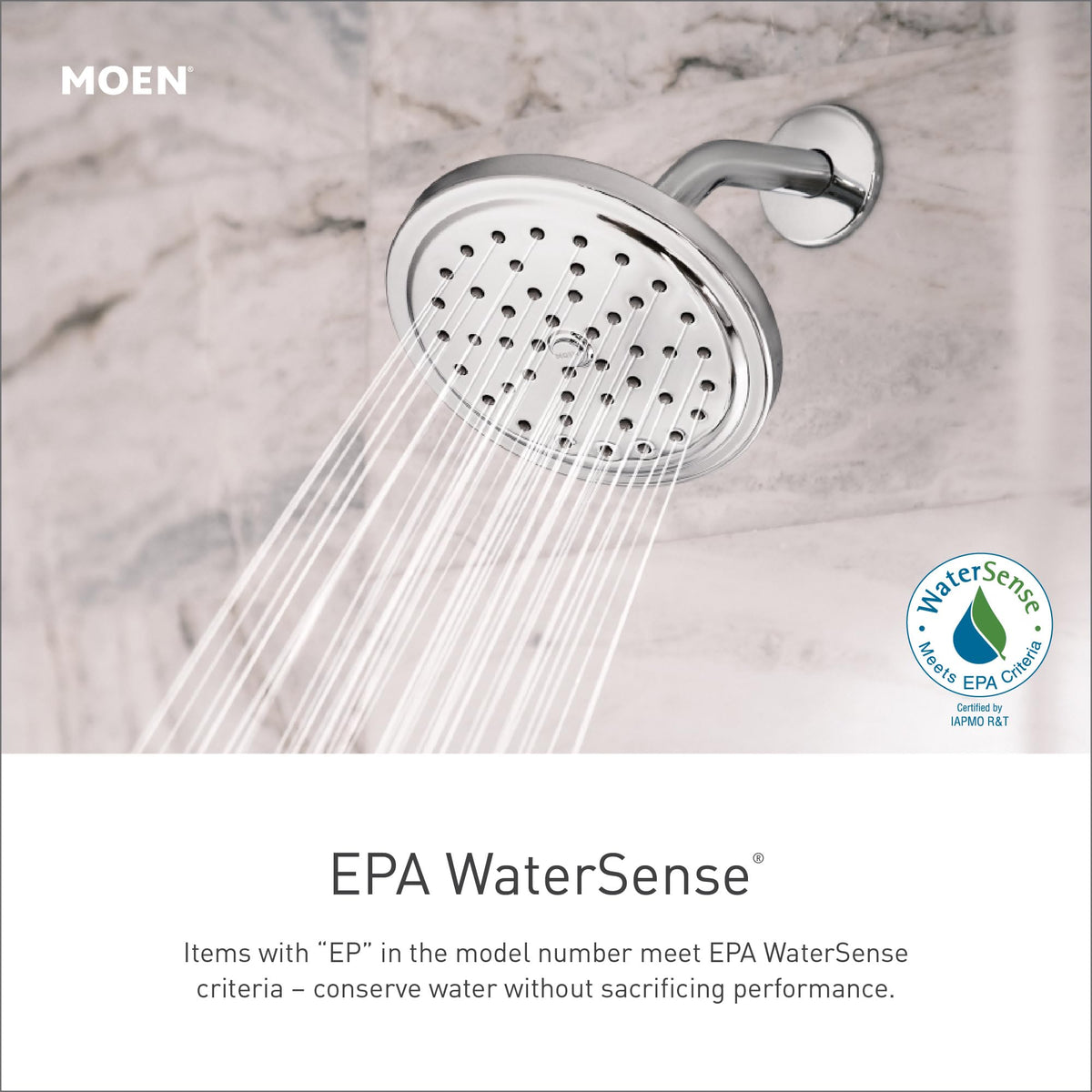 Moen Chateau Chrome Eco-Performance Shower Trim Kit with Showerhead and Handle, Posi-Temp Valve Sold Separately, TL5182EP