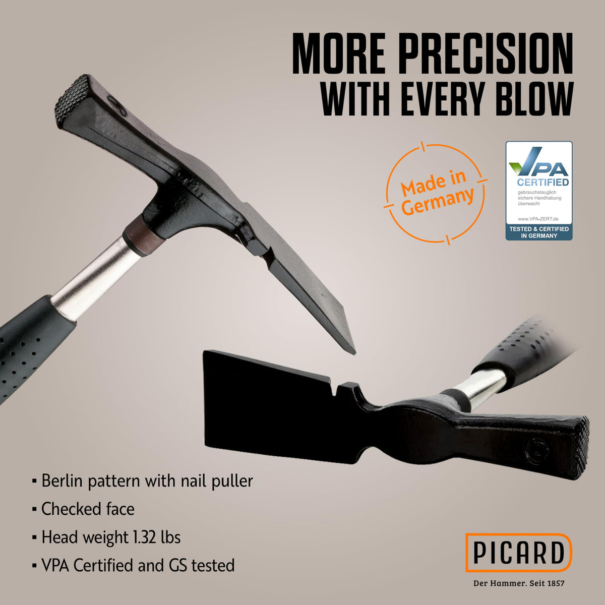 Picard 0027700 Masons hammer 1.323 lb berlin pattern