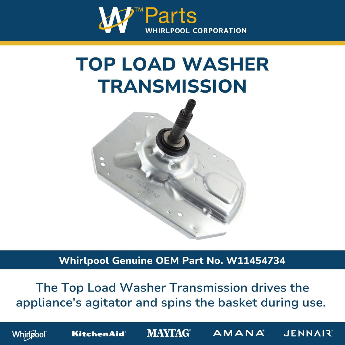 Whirlpool W11454734 Genuine OEM Top Load Washer Tr