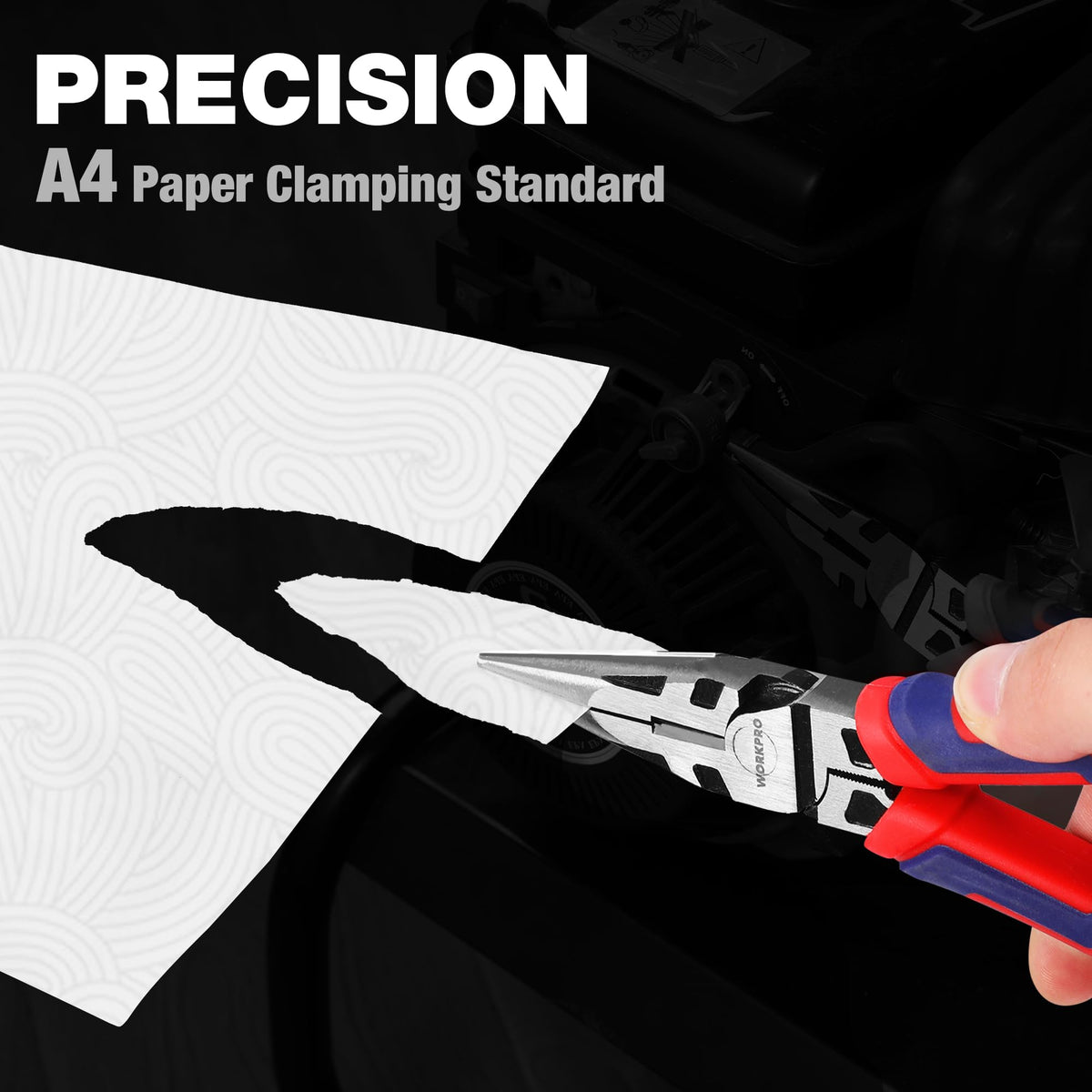 WORKPRO Premium 6" & 8" Needle Nose Pliers, Paper Clamp Precision, Heavy-Duty CRV Steel, Soft Grip with Wire Cutter, Long Nose Cutting Pliers