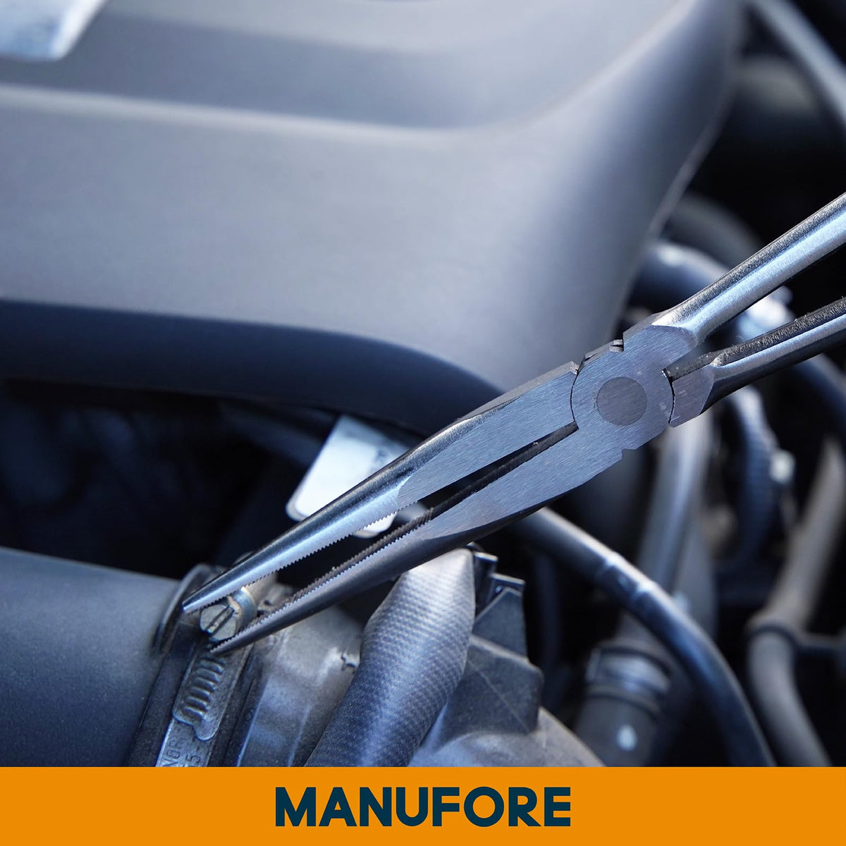 MANUFORE 5-Piece 11-Inch Long Reach Needle Nose Pliers Set for Tight Spaces