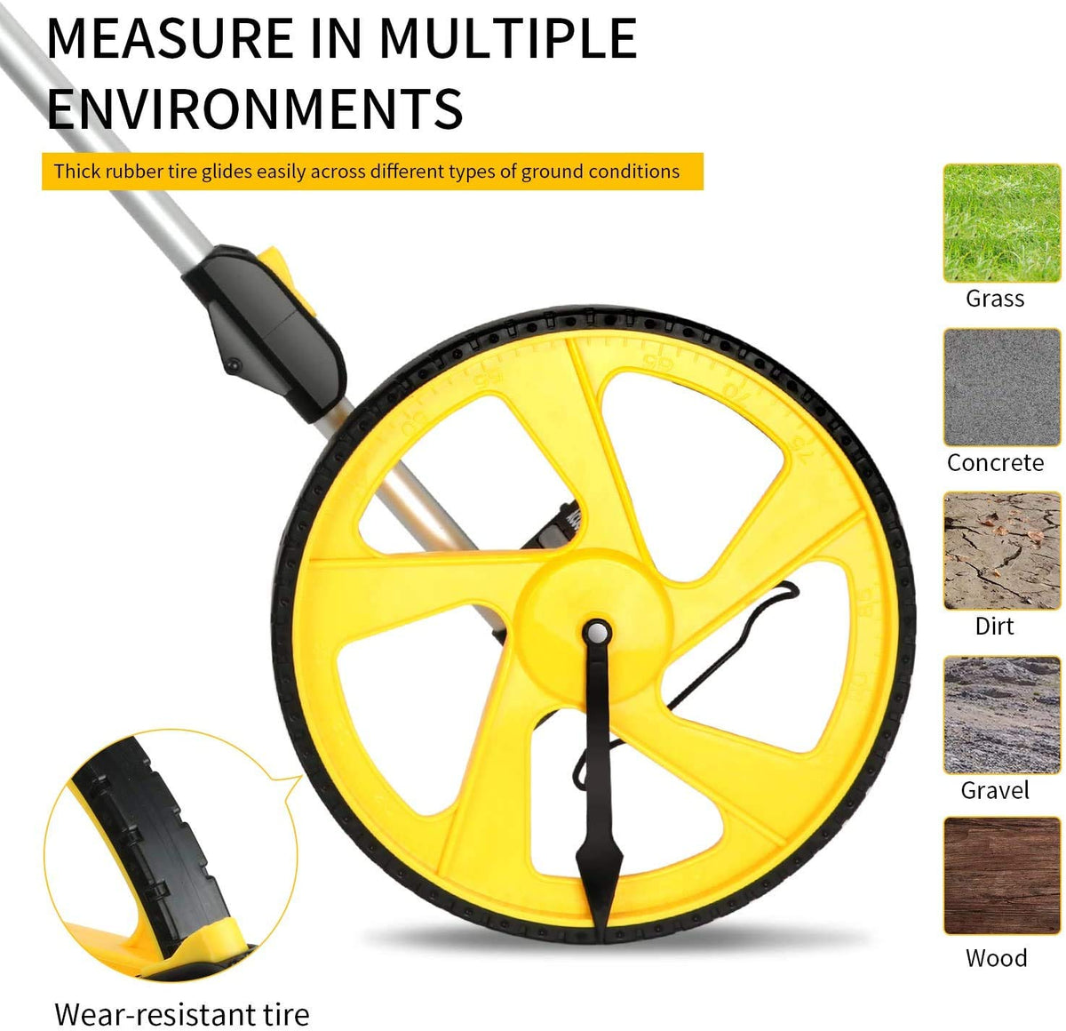 Zozen Measuring Wheel in Meters, Double Folding/One Key Reset/Mechanical