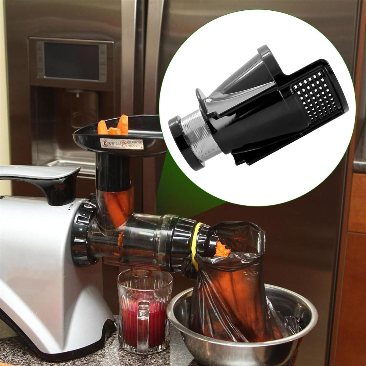 LOXGO Kitchen Juicer Juicing Screen Filter Simple Maintenance Compatible For 8003 8004 8006 Smooth Filtering Easy To Clean Stainless Steel