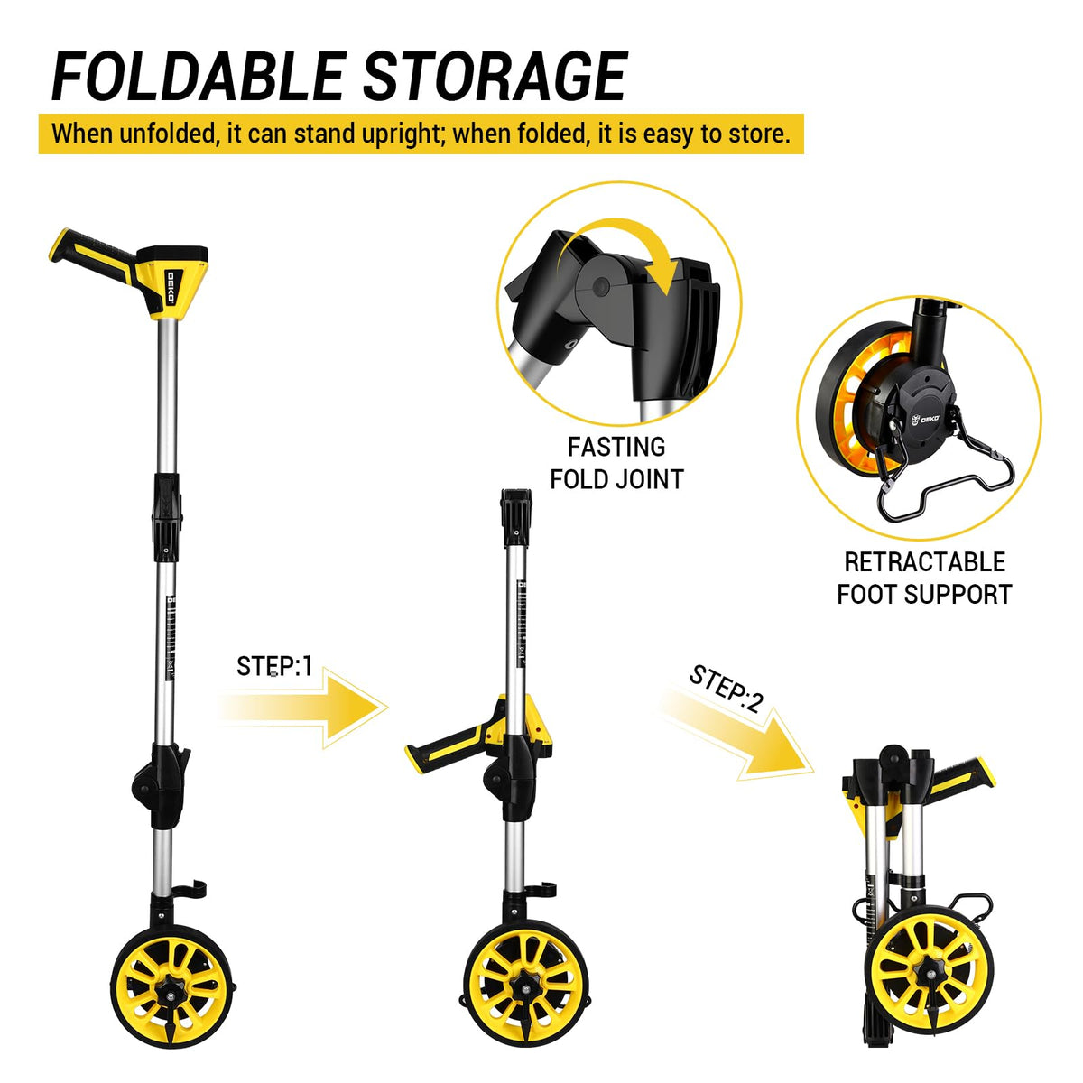 Measuring Wheel: DEKOPRO 6 Inch Digital Measuring Wheels, 4V Measure Wheel in Feet, 99,999Ft/ 99,999M Wheel Measurement Roller with Bag