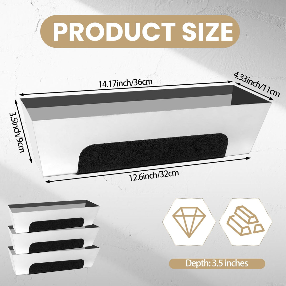 LECEHIVO 4 Pack 12 Inch Stainless Steel Mud Pan with Non-Slip Handle Tapered Sides, Drywall Tool Tray Drywall Tape Tray Bucket