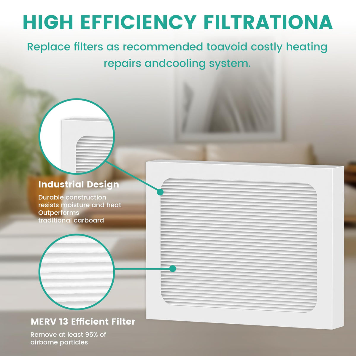 9 x 11 x 1 MERV 13 Replacement Dehumidifier Filter Compatible with Santa Fe Compact70, Ultra70, Element, Compact2, UA 65H dehumidifier Models, Upgraded