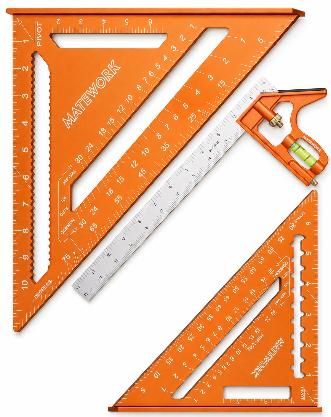 Matework Combination Square 7" 12" Carpenter Square Woodworking Carpentry