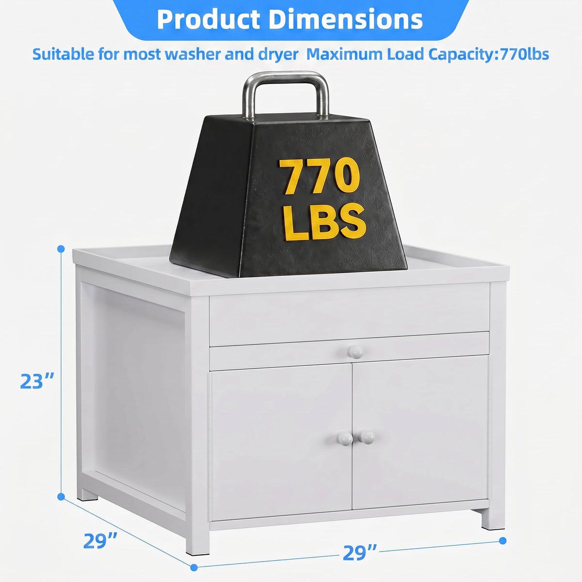 GangMei 29" Washer and Dryer Pedestal with Storage
