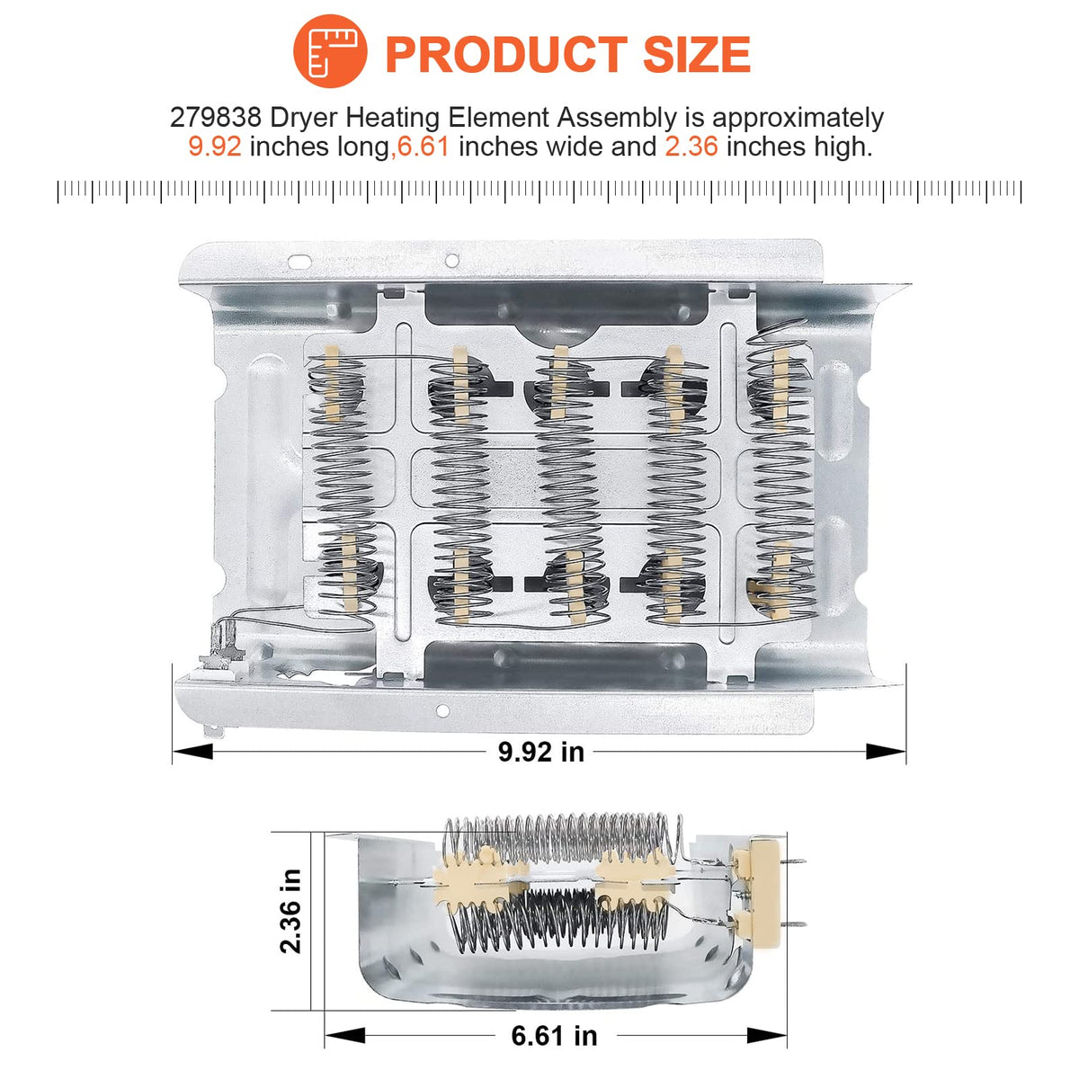 【2026 UPGRADED】279838 W10724237 3403585 Dryer Heat